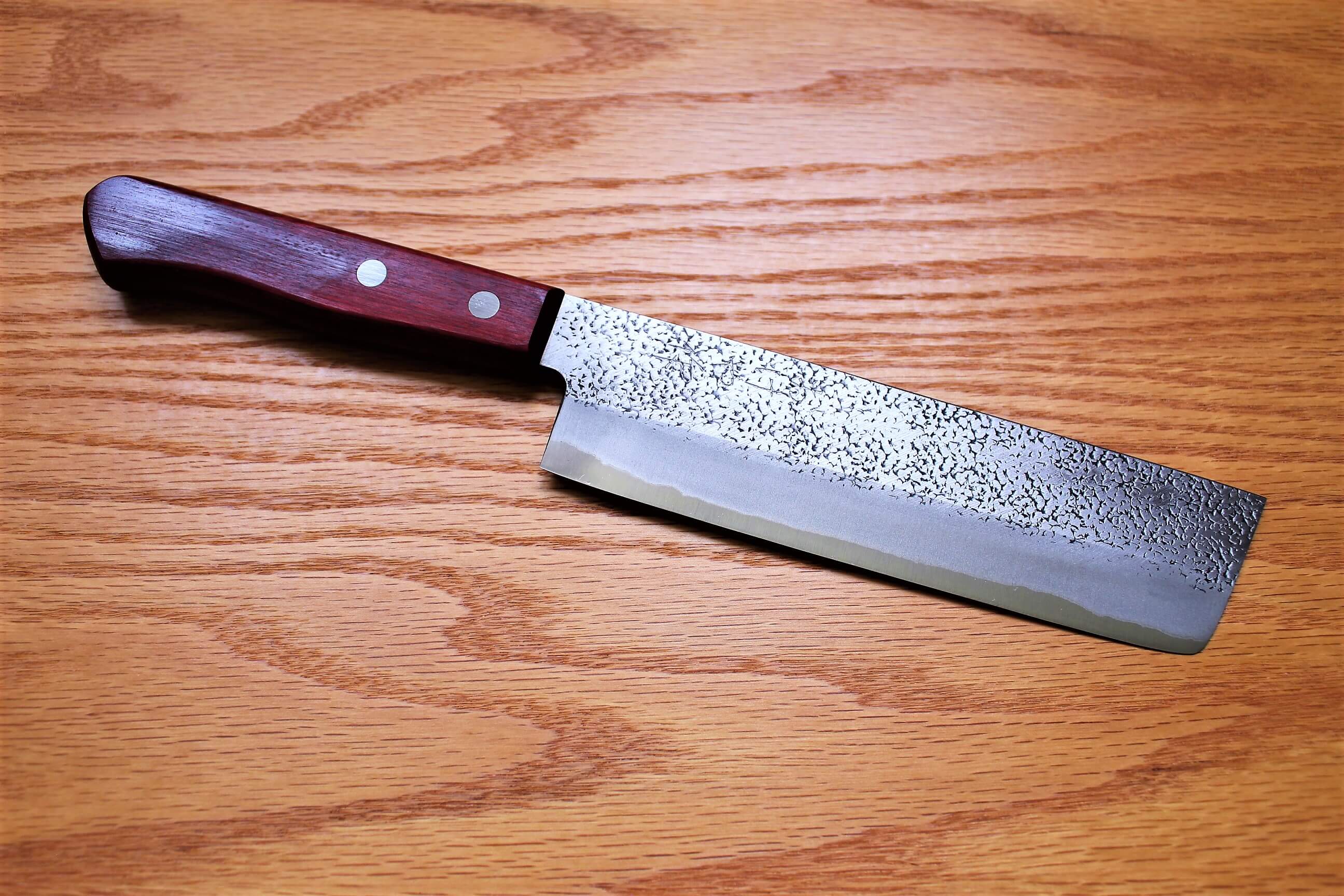 Kitchen Knives - Fujiwara Yasuhiko Aogami Super / Blue Super Steel Nakiri 165 Mm / 6.5" Red Handle