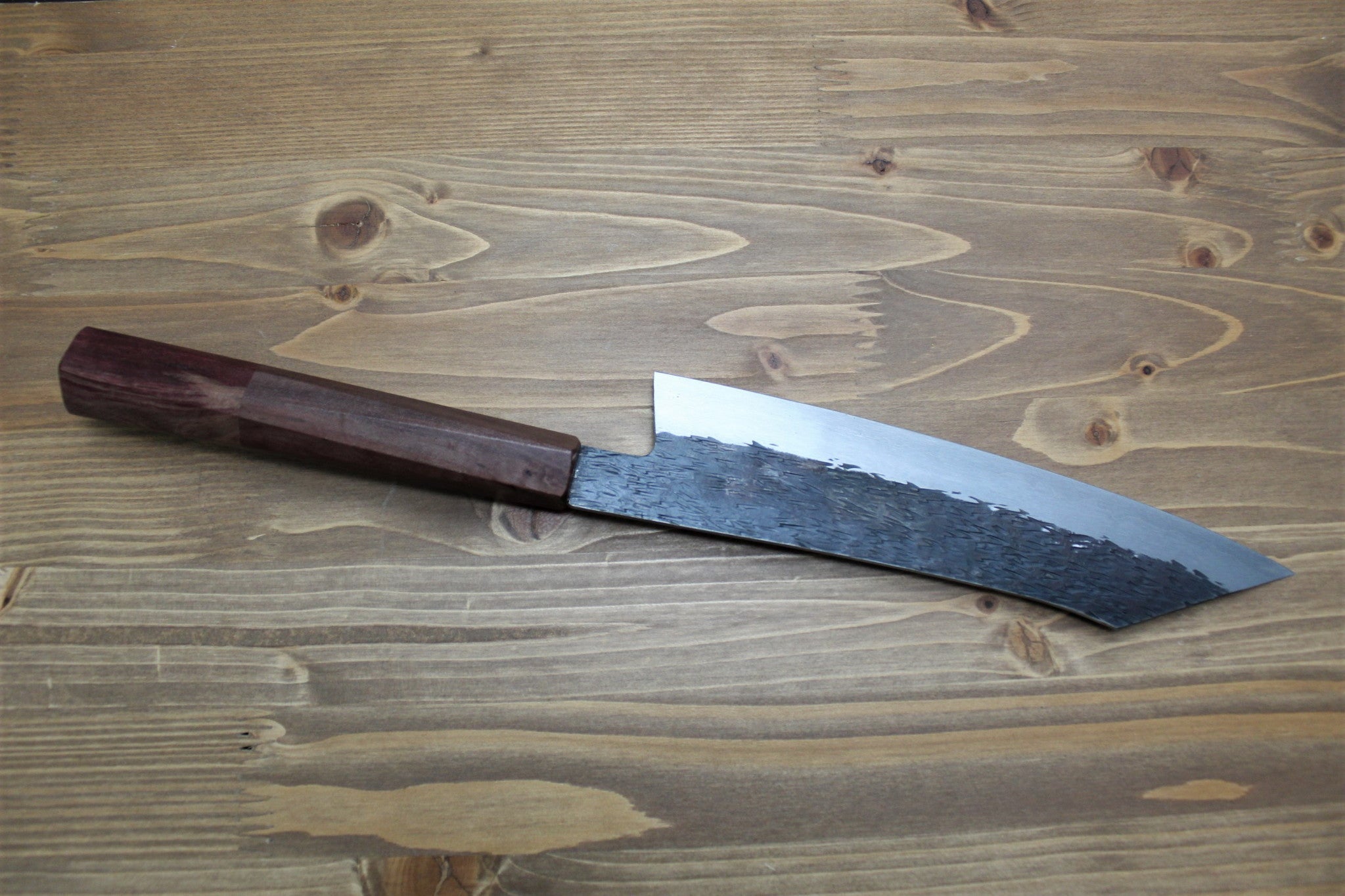 Kitchen Knives - Isamitsu Shirogami #1 / White Steel #1 Kiritsuke 195 Mm / 7.6" Brown Two Tone Maple And Burberry Handle