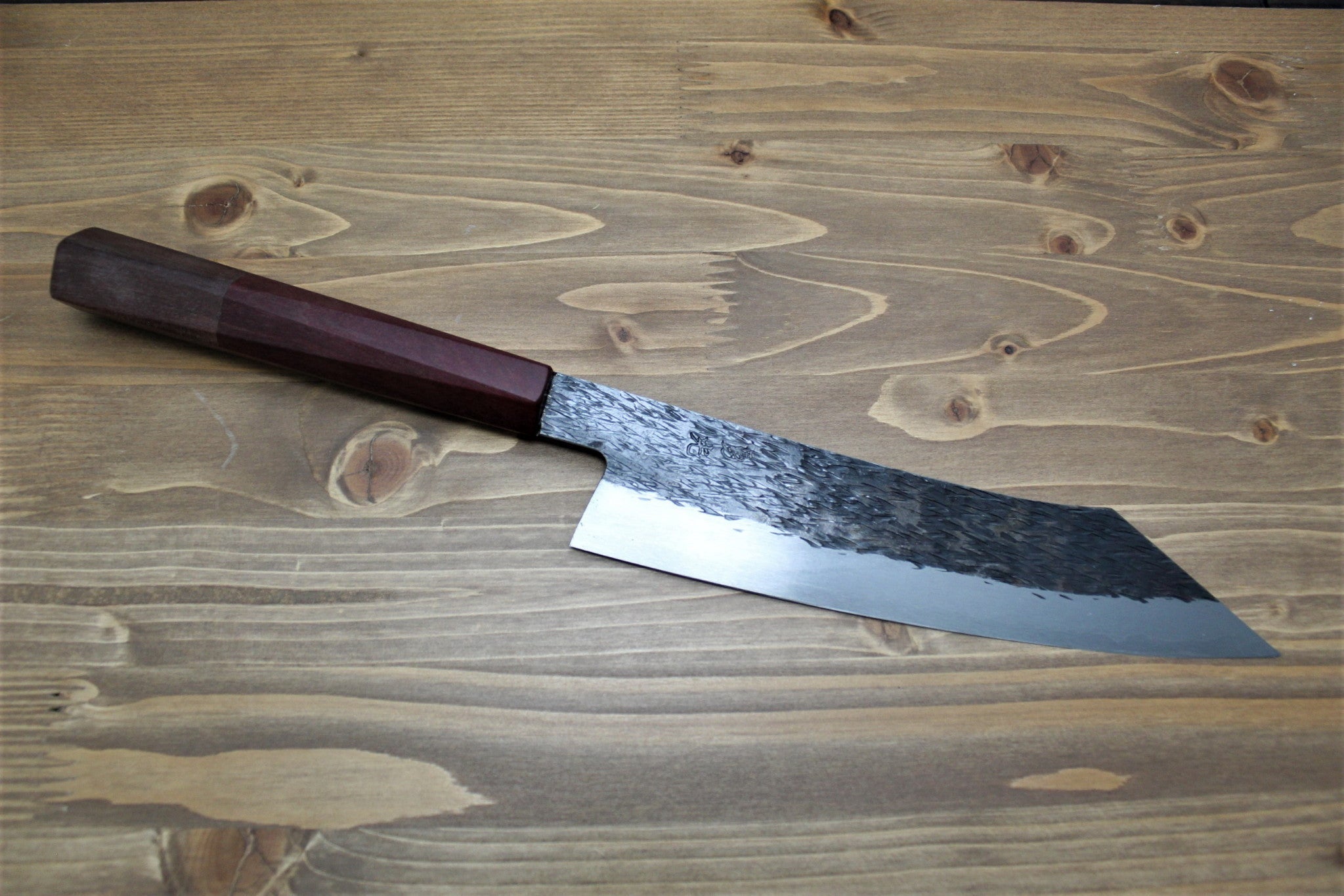 Kitchen Knives - Isamitsu Shirogami #1 / White Steel #1 Kiritsuke 195 Mm / 7.6" Red Two Tone Maple And Burberry Handle