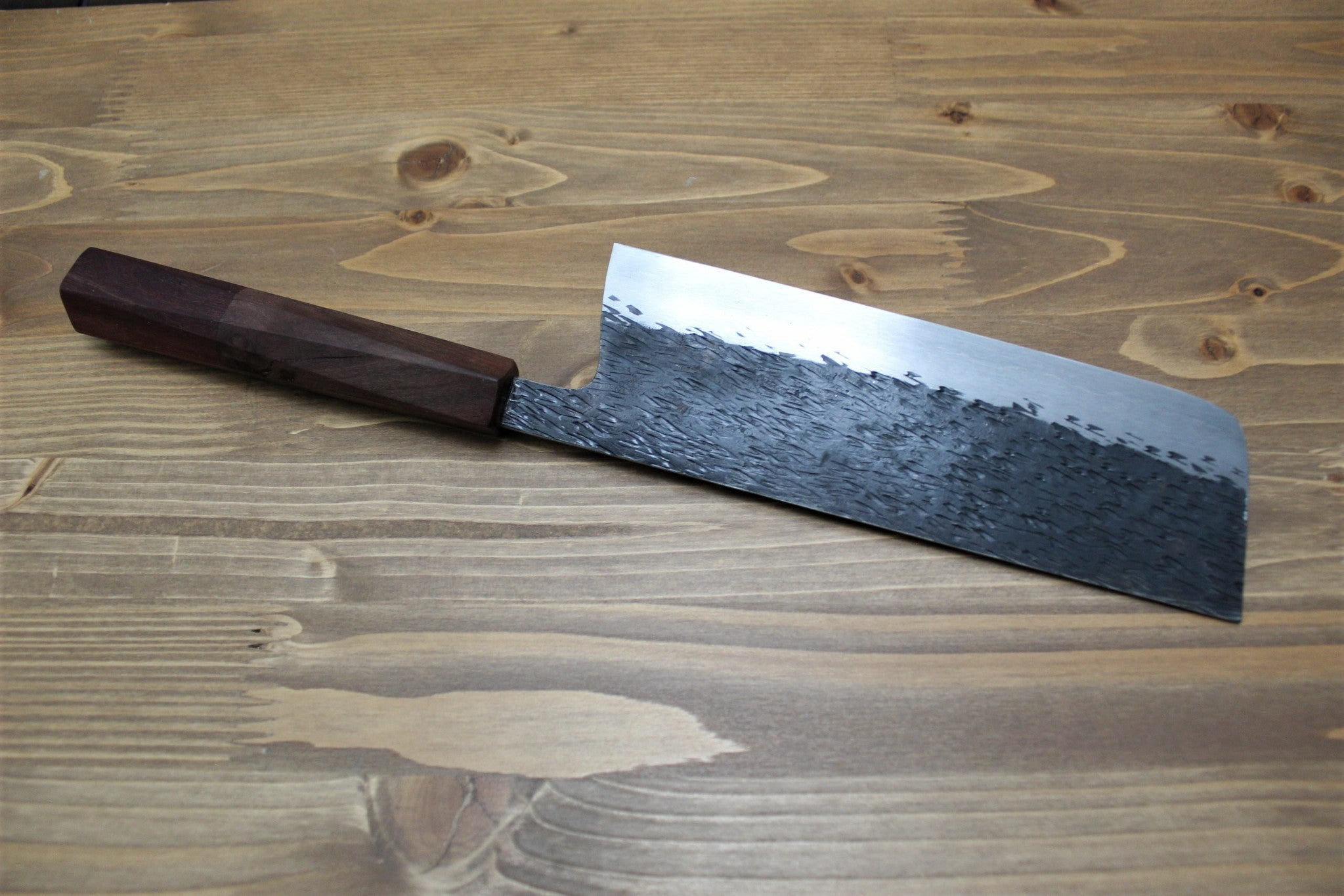 Kitchen Knives - Isamitsu Shirogami #1 / White Steel #1 Nakiri 165 Mm / 6.5" Brown Two Tone Maple And Burberry Handle