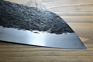 Kitchen Knives - Isamitsu Shirogami #1 / White Steel #1 Santoku 180 Mm / 7.0" Brown Handle