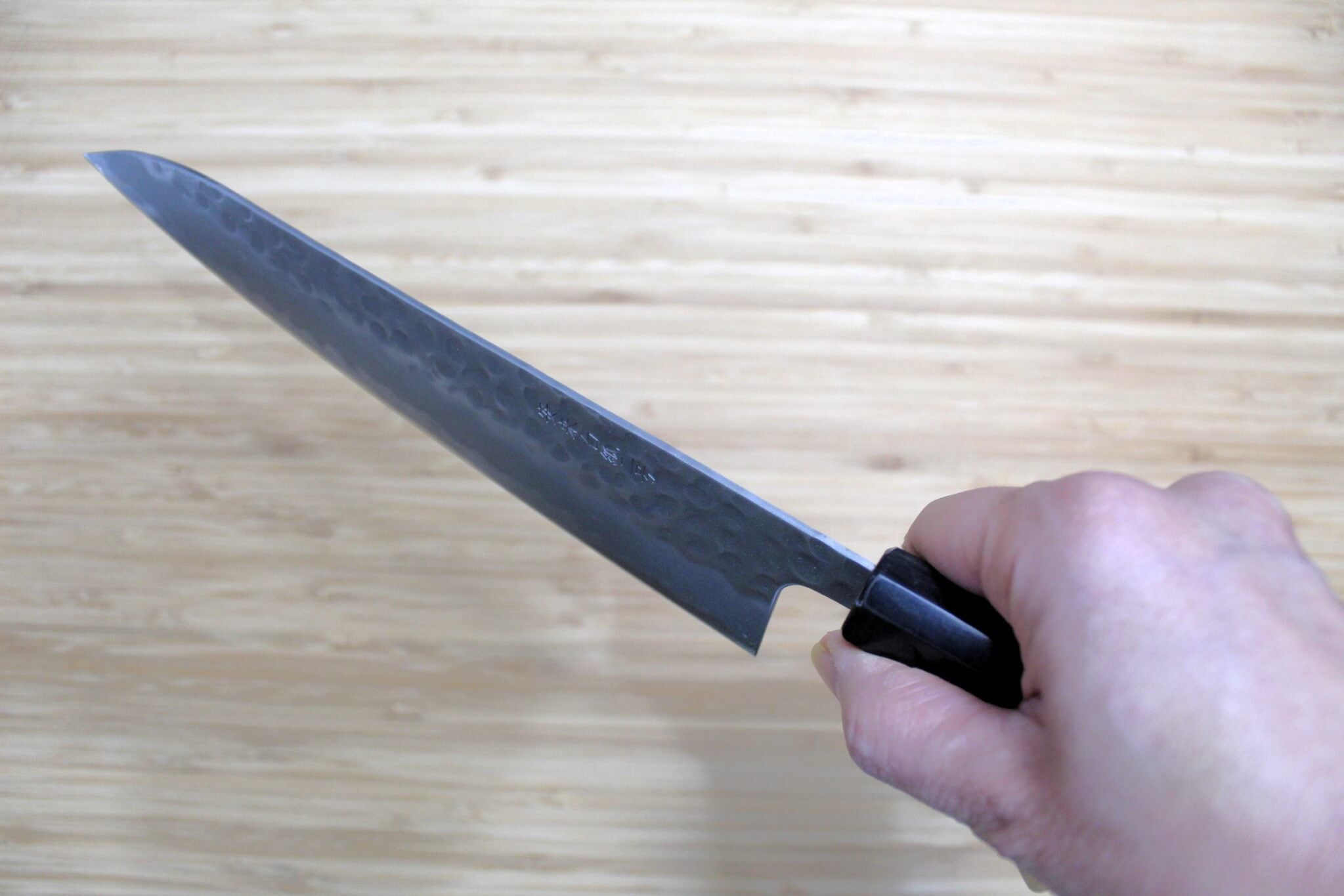 OUL Gyuto Hammered Shironiko / White Steel #2 210 mm / 8.2" Magnolia Handle