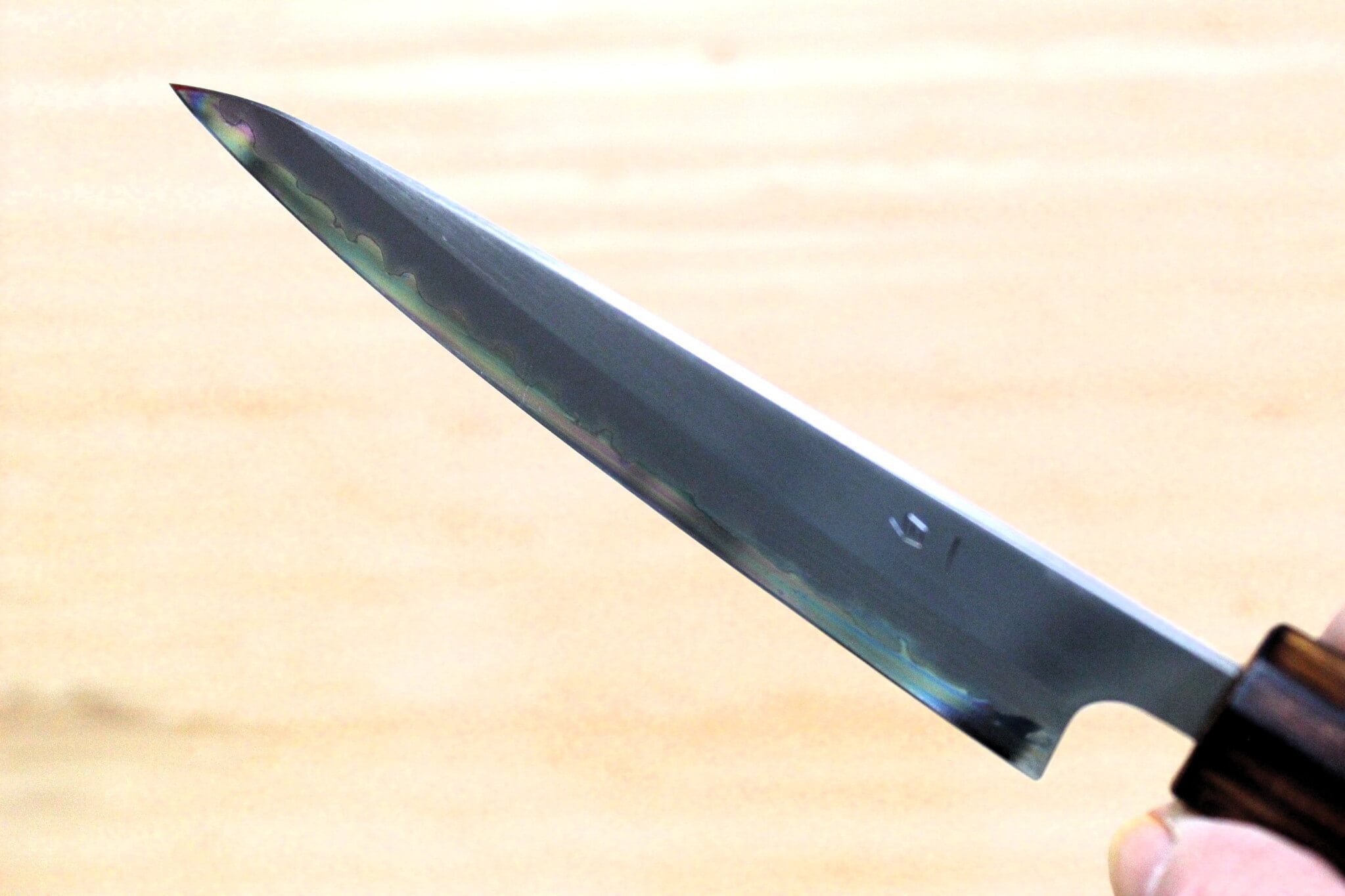 Kitchen Knives - OUL Petty Shirogami #1 / White Steel #1 Stainless Clad 135 Mm / 5.3" Burnt Oak Handle