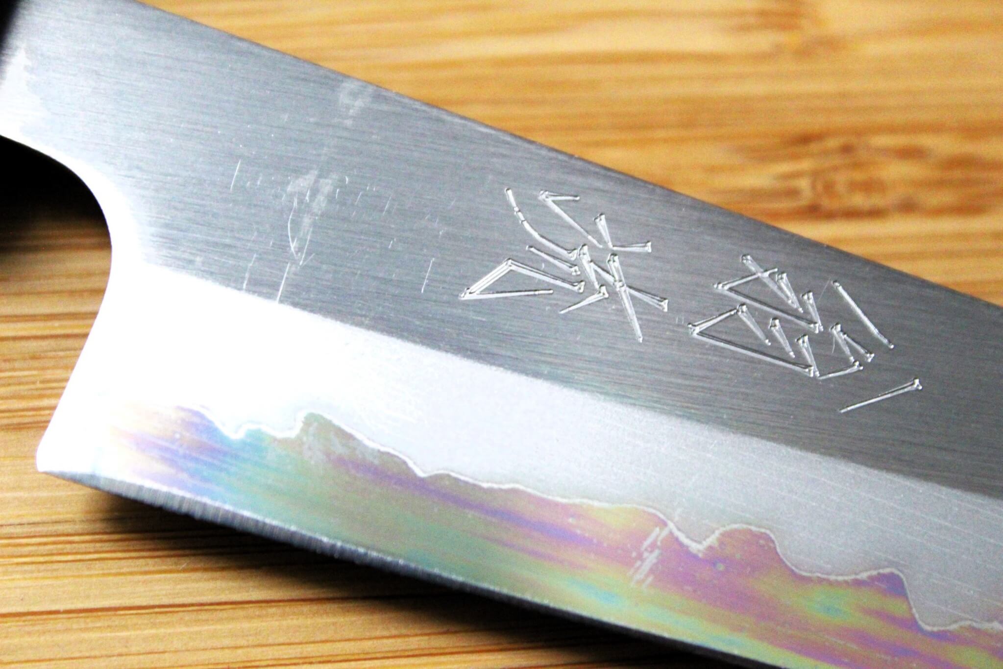 Kitchen Knives - OUL Petty Shirogami #1 / White Steel #1 Stainless Clad 135 Mm / 5.3" Burnt Oak Handle