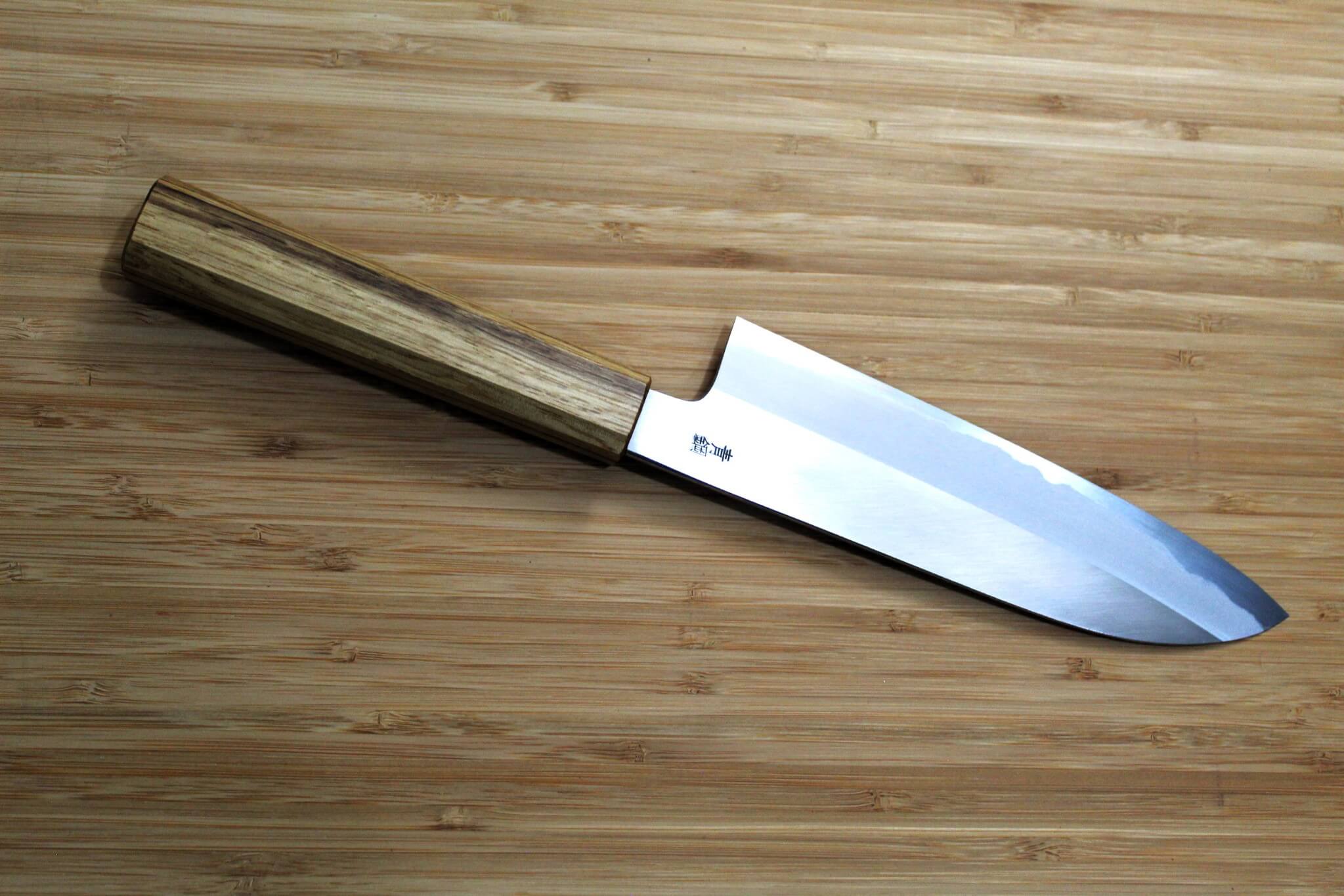 OUL Santoku Aoniko / Blue Steel #2 180mm / 7.0" Oak Handle