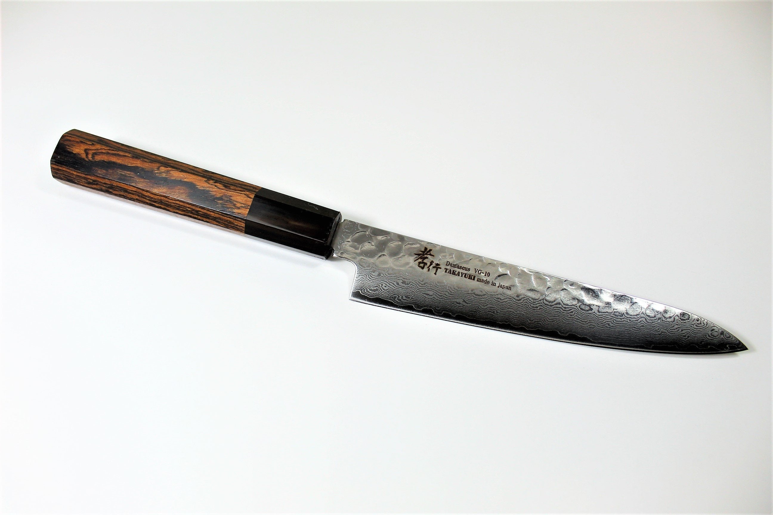 Kitchen Knives - Petty Knife 150mm (5.9") Damascus 33 Layer - Japanese Black Persimmon Handle Hasu-Seizo Exclusive Special Edition