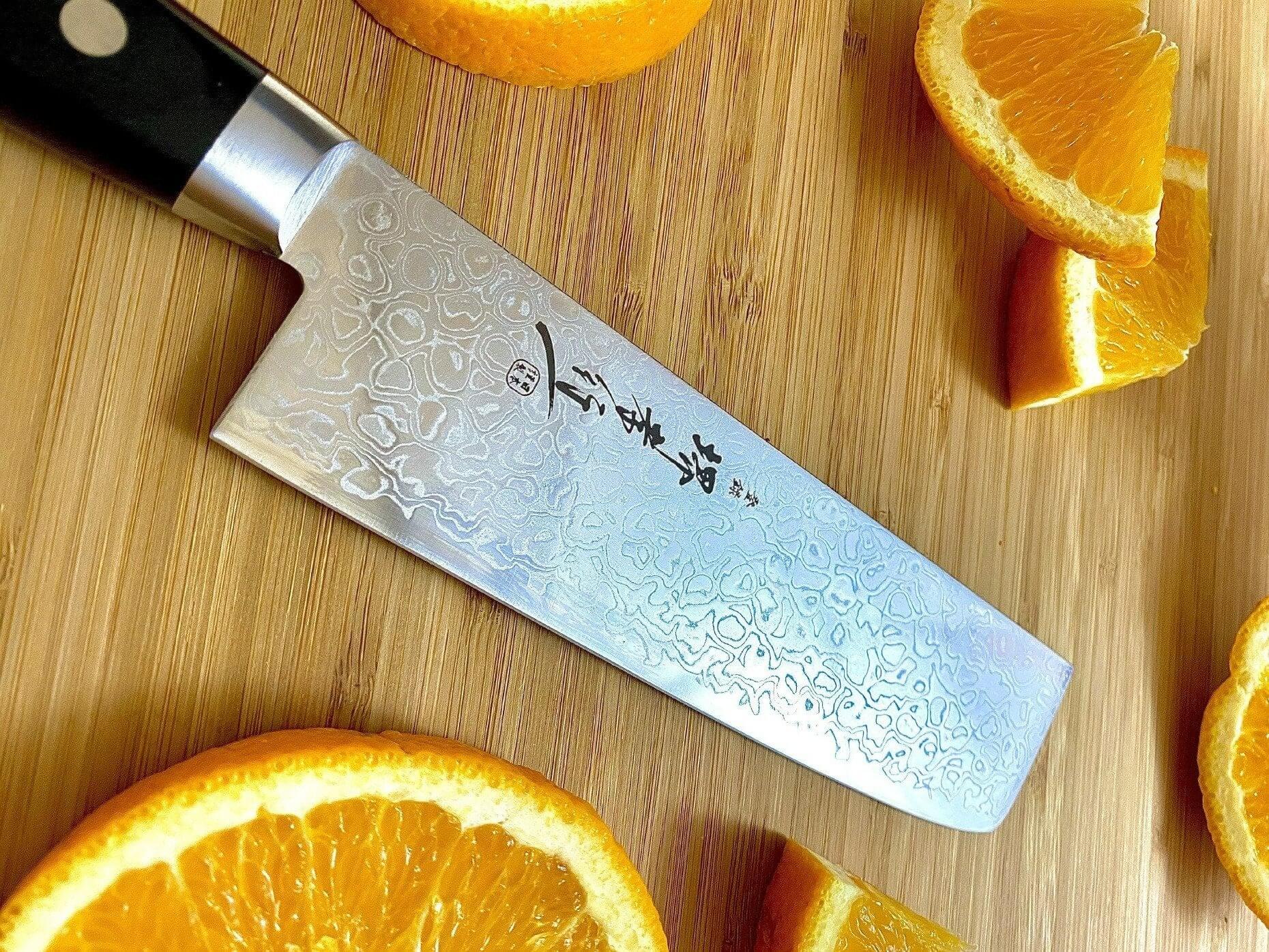 Kitchen Knives - Sakai Takayuki 45 Layer Damascus Nakiri Knife 160mm (6.3") Mirror Finish