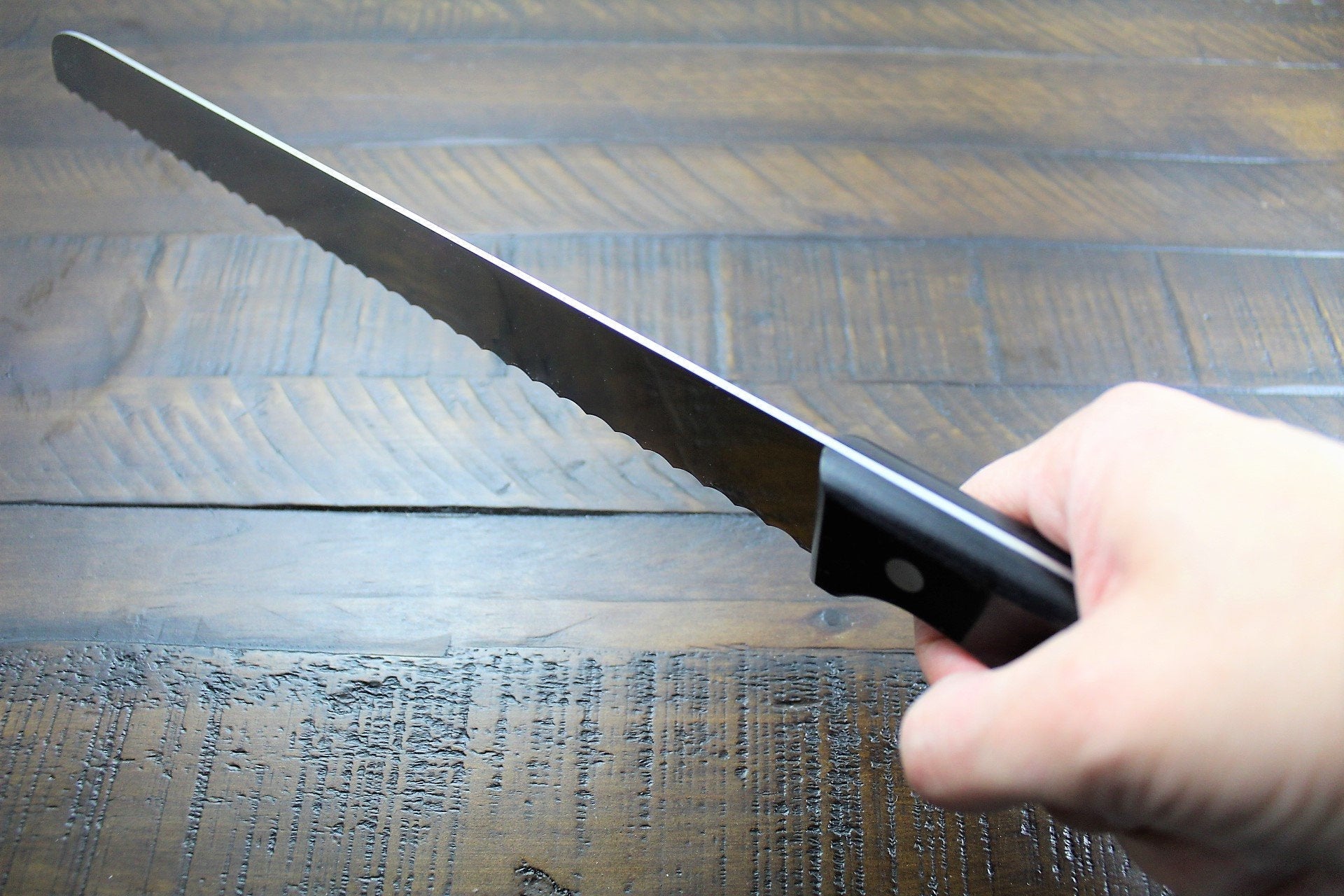 Kitchen Knives - Sakai Takayuki Japanese Bread Knife 250mm (9.8") Black