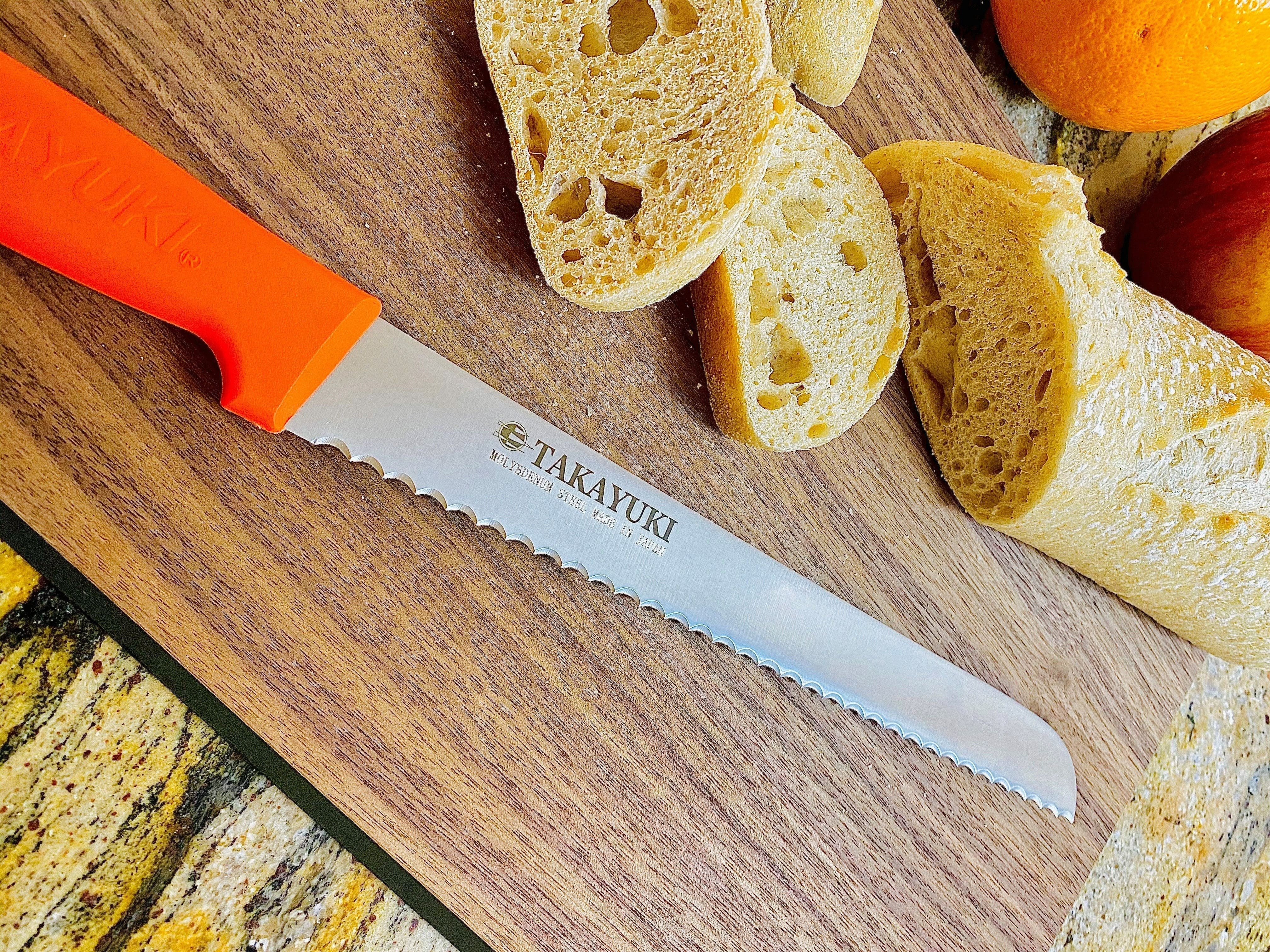 Kitchen Knives - Sakai Takayuki Japanese Bread Knife 250mm (9.8") Orange