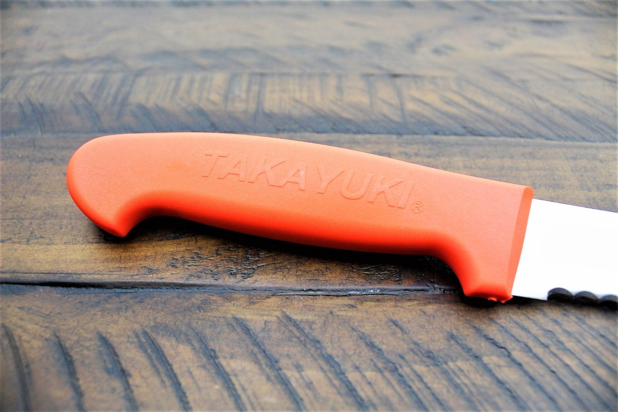 Kitchen Knives - Sakai Takayuki Japanese Bread Knife 250mm (9.8") Orange