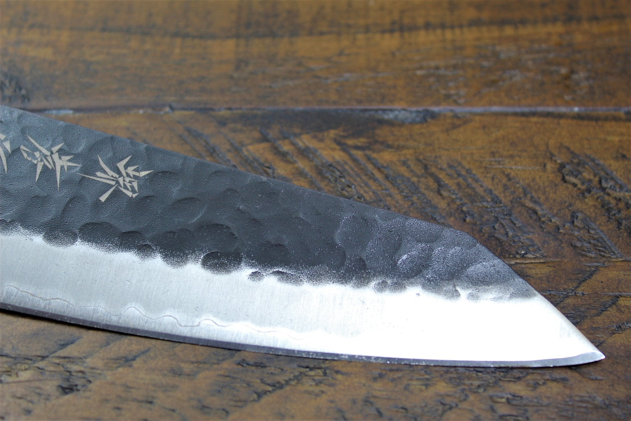 Kitchen Knives - Sakai Takayuki Kengata Santoku 160mm (6.3") Aogami Super Kurouchi Hammered Finish