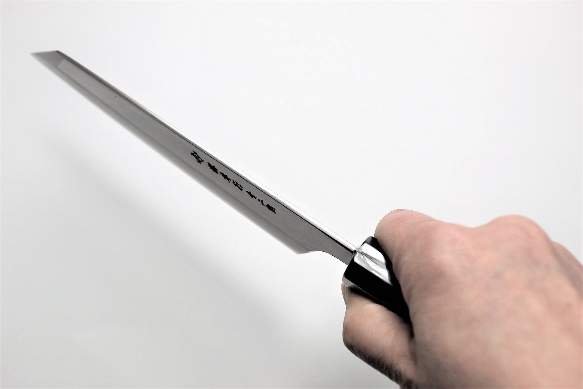 Kitchen Knives - Sakai Takayuki Kengata Santoku Homura SP With Saya 225mm (8.8") - Aoniko (Blue Steel #2)