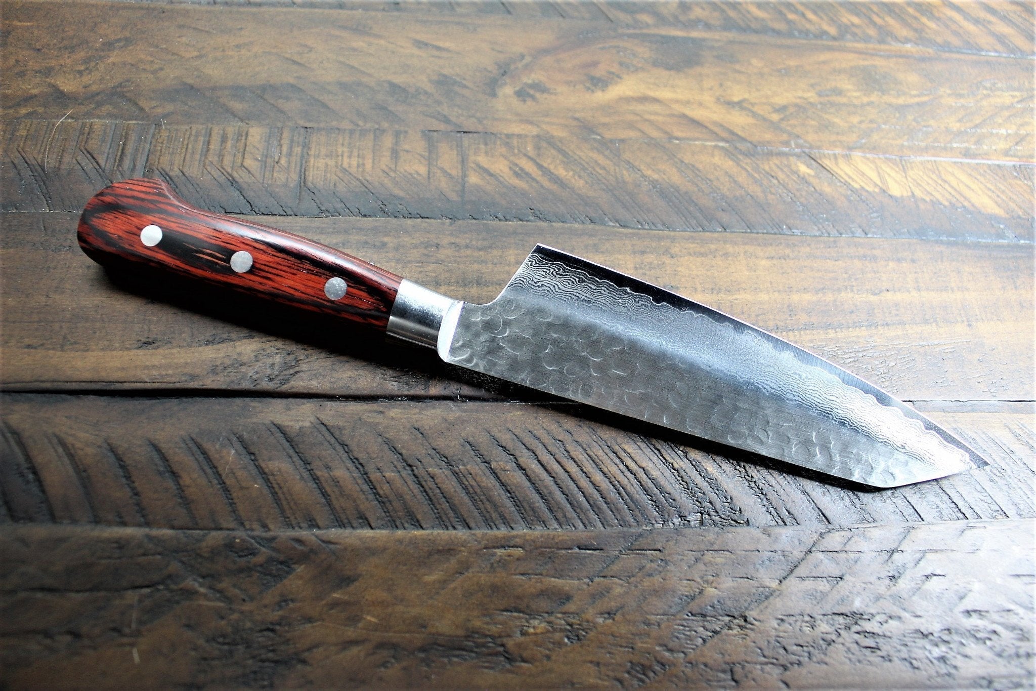 Kitchen Knives - Sakai Takayuki Kengata Santoku Knife 160mm (6.3") Damascus 33 Layer