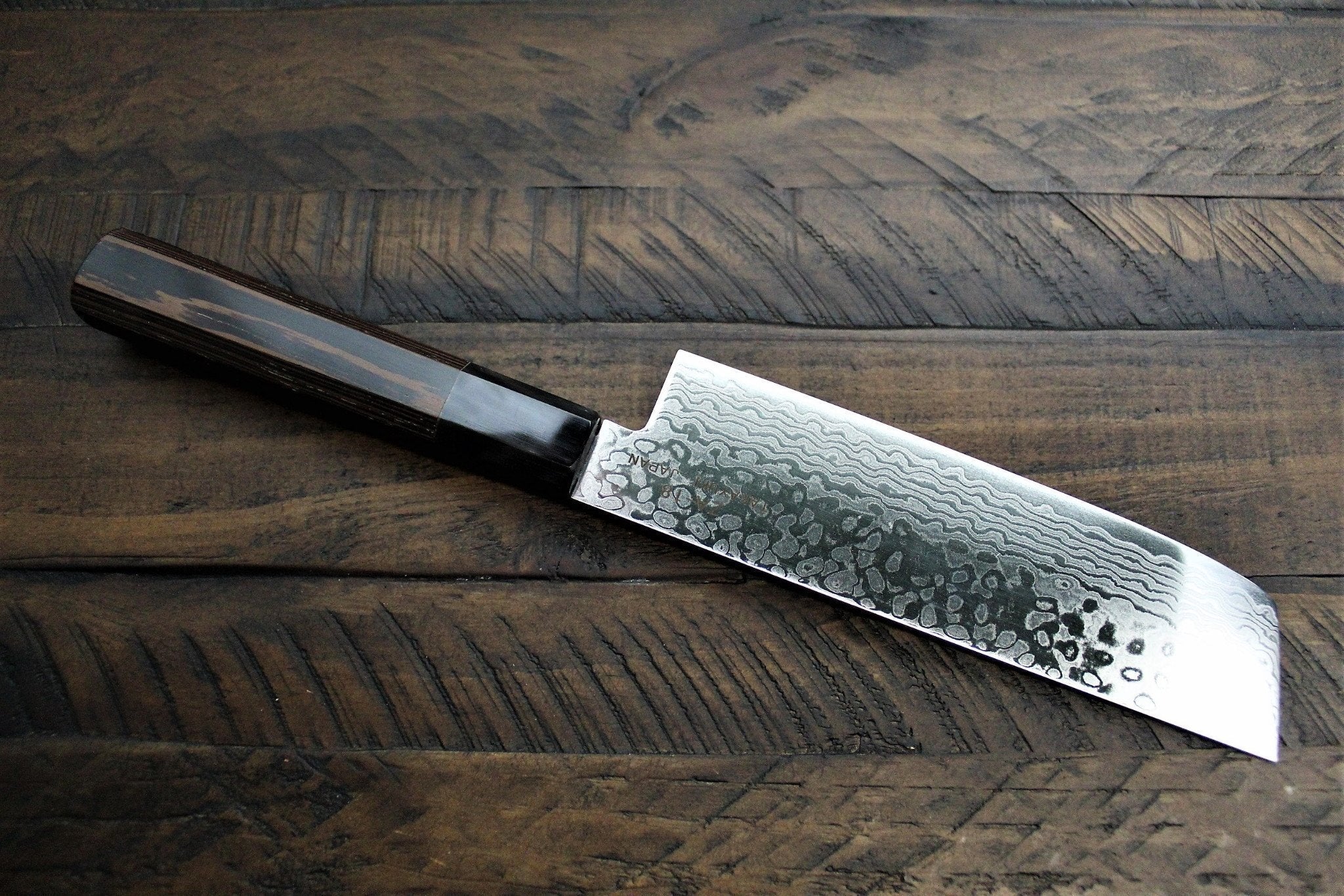 Kitchen Knives - Sakai Takayuki Nakiri Knife 165mm (6.5") Damascus 69 Layer - Ginga