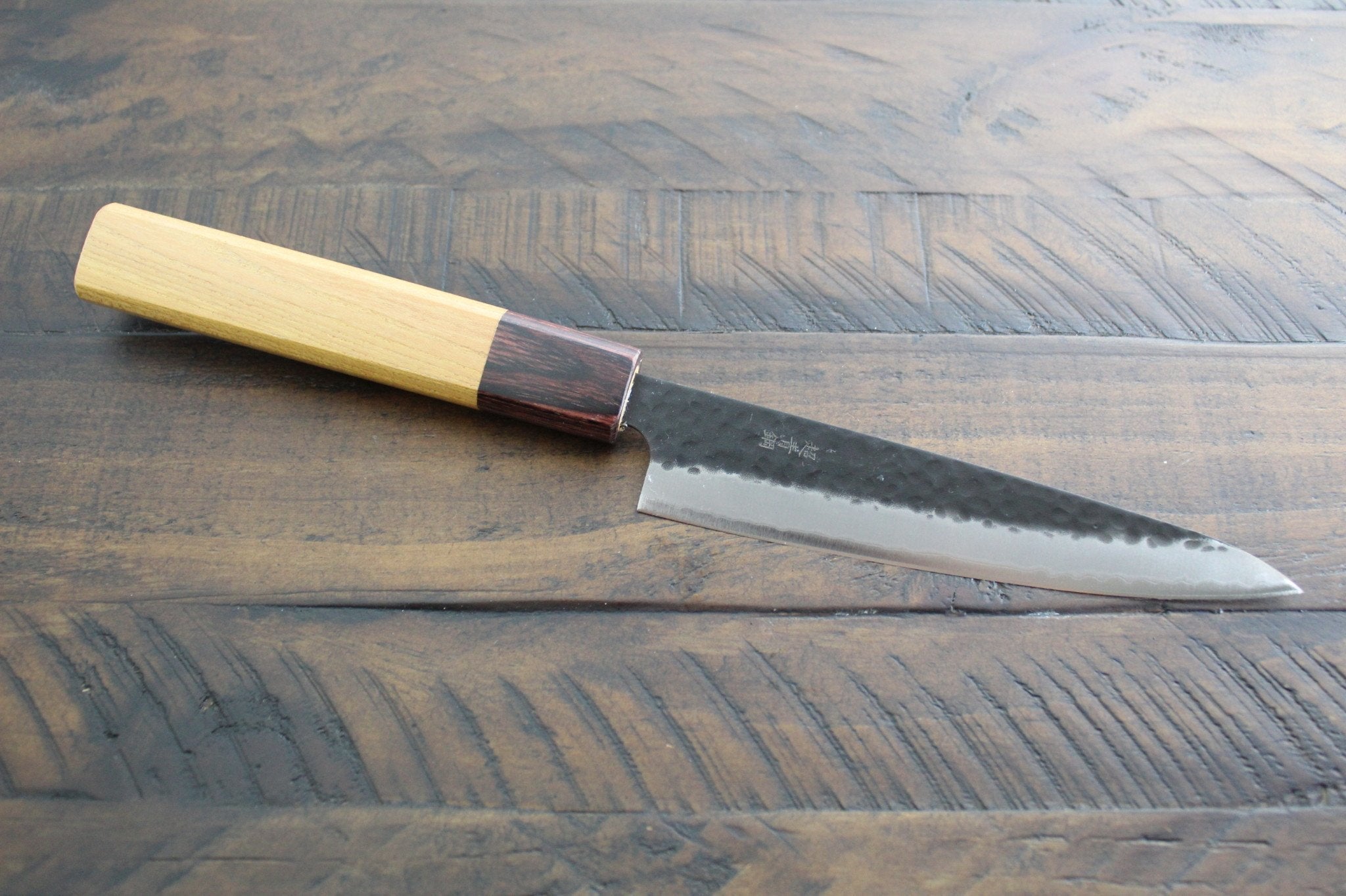 Kitchen Knives - Sakai Takayuki Petty Knife 135mm (5.3") Aogami Super Kurouchi Hammered Finish