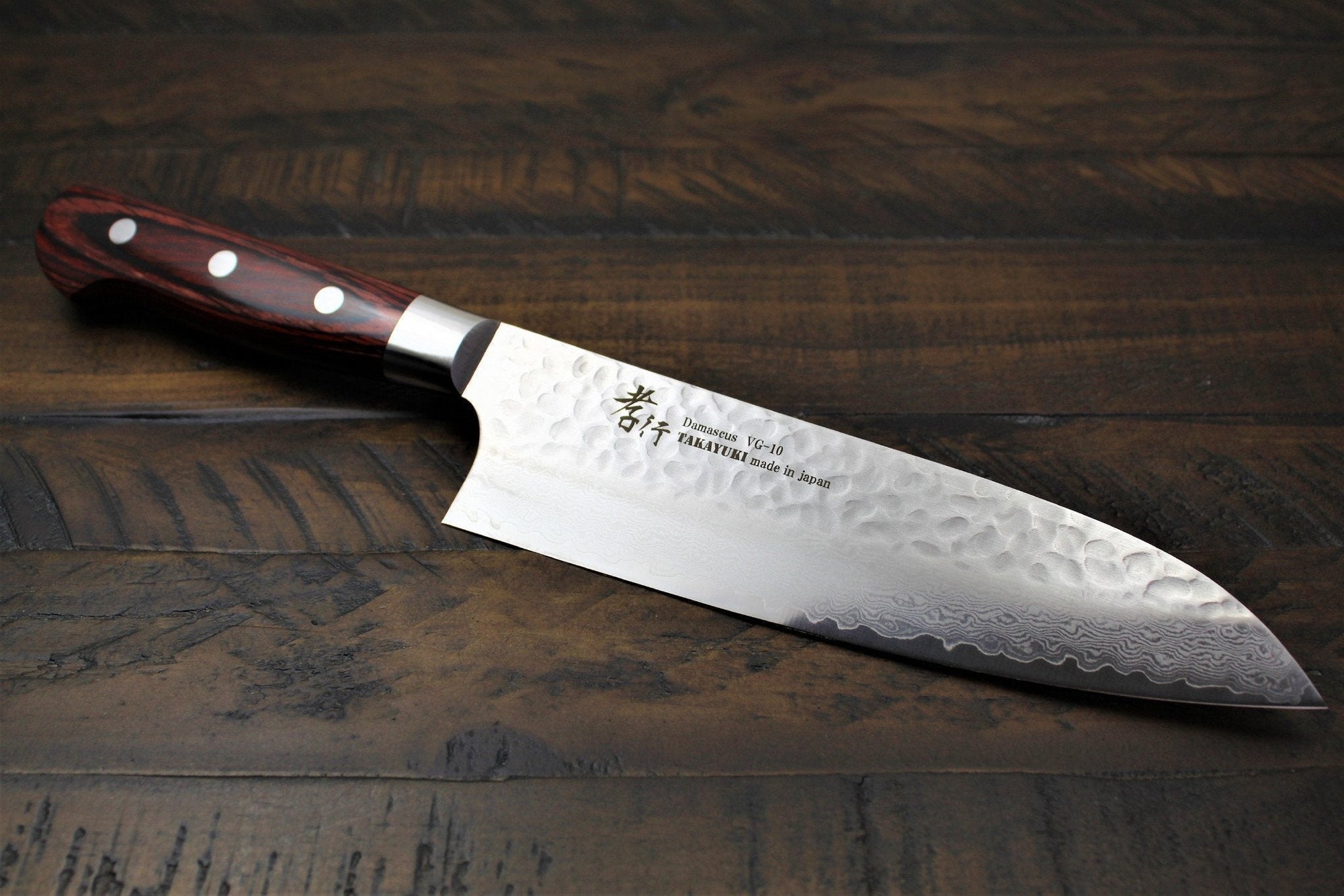 Kitchen Knives - Sakai Takayuki Santoku Knife 180mm (7.1") Damascus 33 Layer