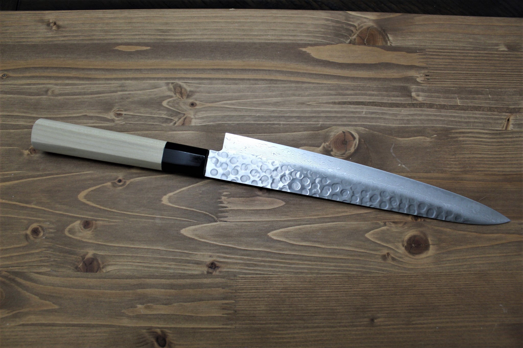 Kitchen Knives - Sakai Takayuki Sujihiki Slicer 240 Mm (9.4") Damascus 45 Layer With Magnolia Handle