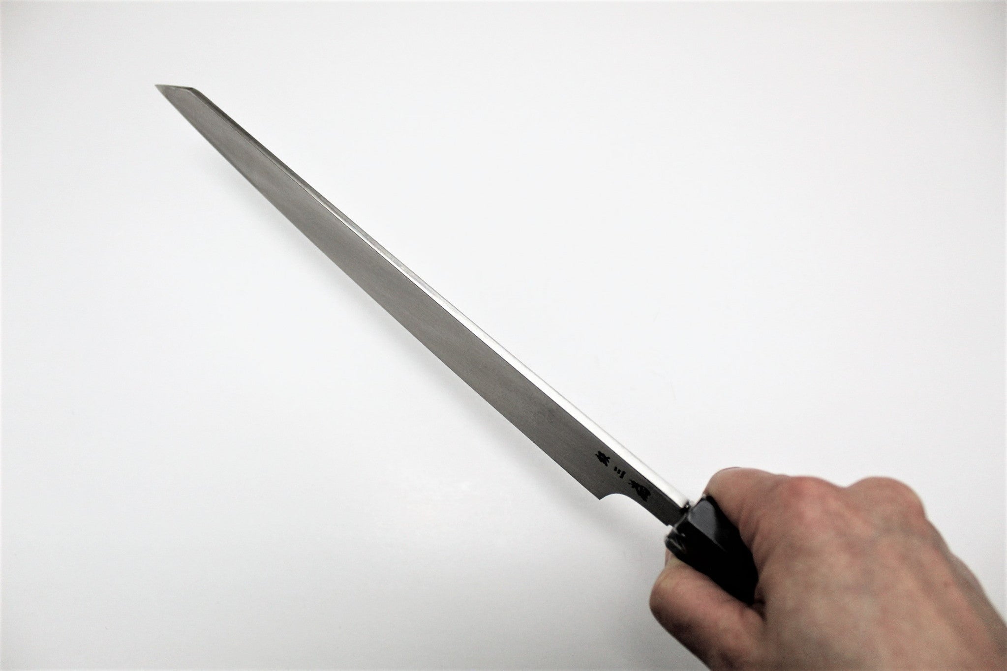 Kitchen Knives - Sakura Hanafubuki Hien Kengata Yanagiba Slicer With Saya 270mm (10.6") - Ginsan Stainless Steel - Hand Etched