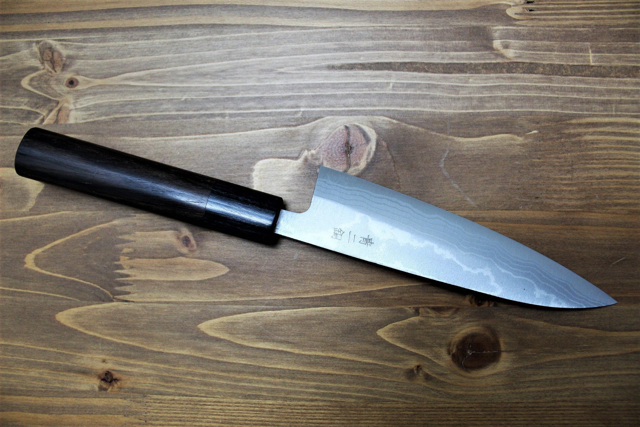 Kitchen Knives - Sawakazuma Ginryu Damascus Aoniko Petty 135 Mm / 5.3" Rosewood Handle