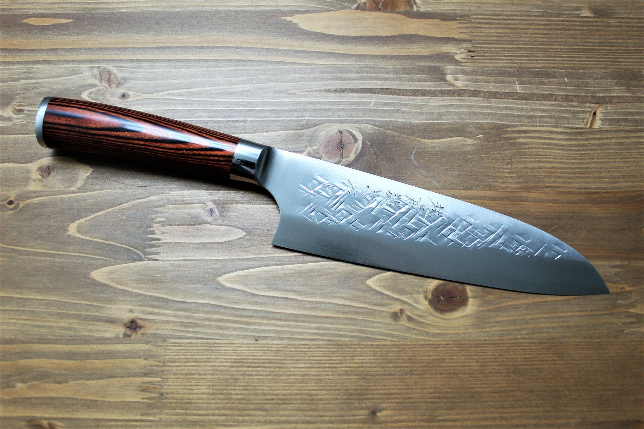 Kitchen Knives - Sawakazuma Ginsho SRS13 Santoku 180 Mm / 7.0" Desert Ironwood Handle