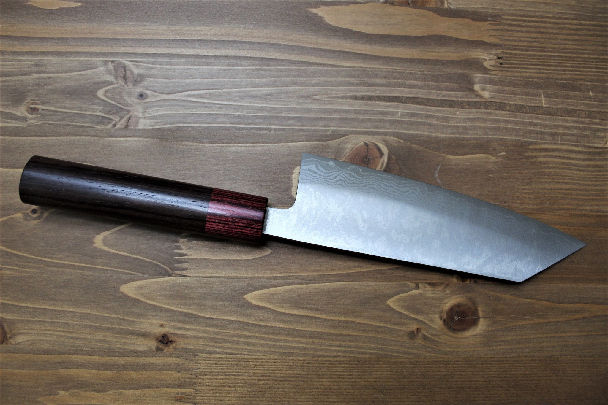 Kitchen Knives - Sawakazuma Setsugetsuka VG-10 Damascus Kengata Bunka Knife 170 Mm / 6.7" Rosewood Handle