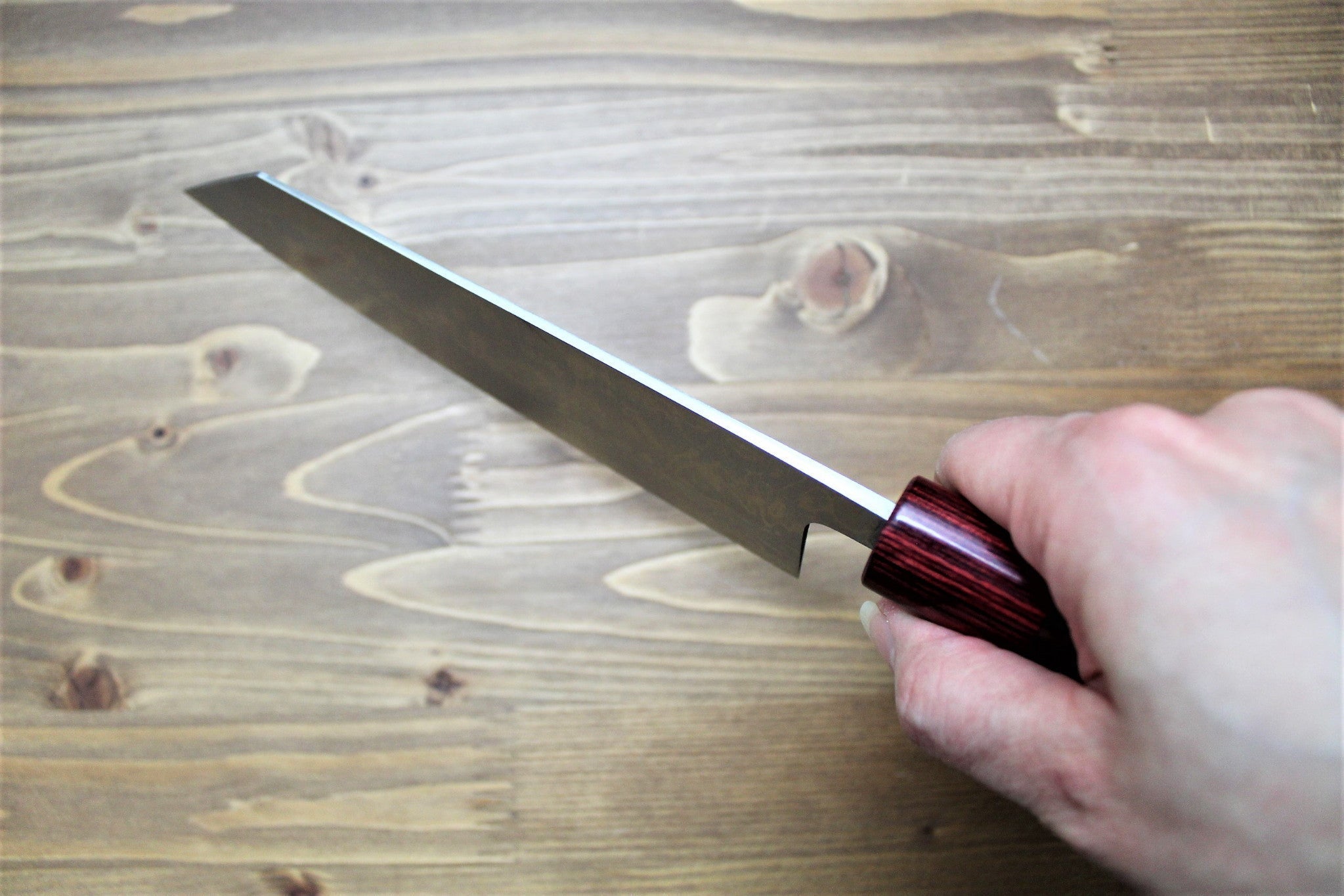 Kitchen Knives - Sawakazuma Setsugetsuka VG-10 Damascus Kengata Bunka Knife 170 Mm / 6.7" Rosewood Handle
