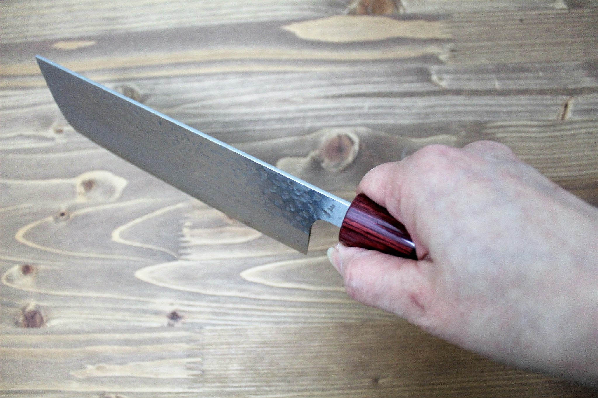 Kitchen Knives - Sawakazuma Setsukei VG-10 Damascus Nakiri Knife 165 Mm / 6.5" Rosewood Handle