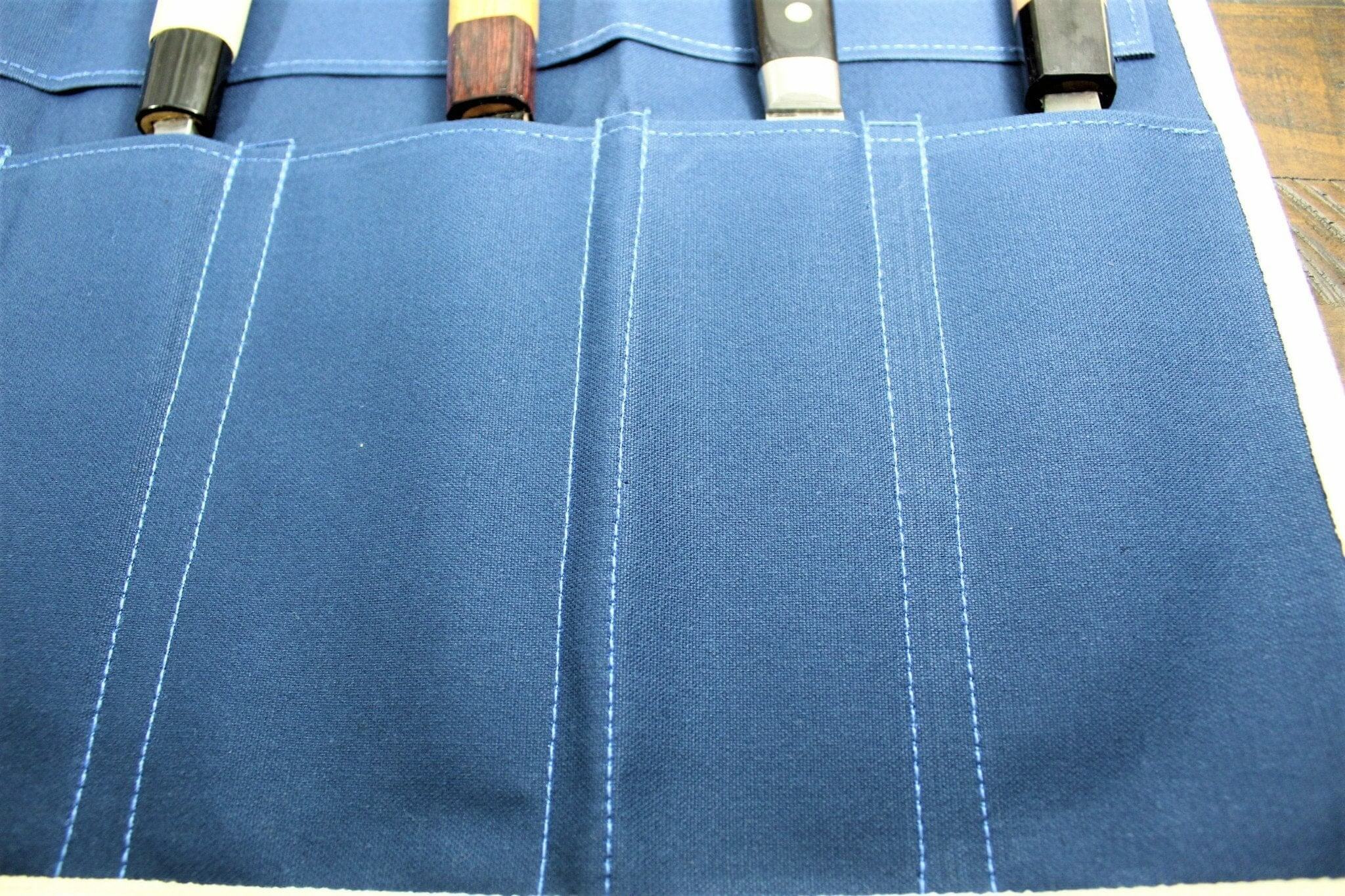 Knife Blocks & Holders - Japanese Chef Knife Canvas Roll Carry Bag For 6 Knives - Navy