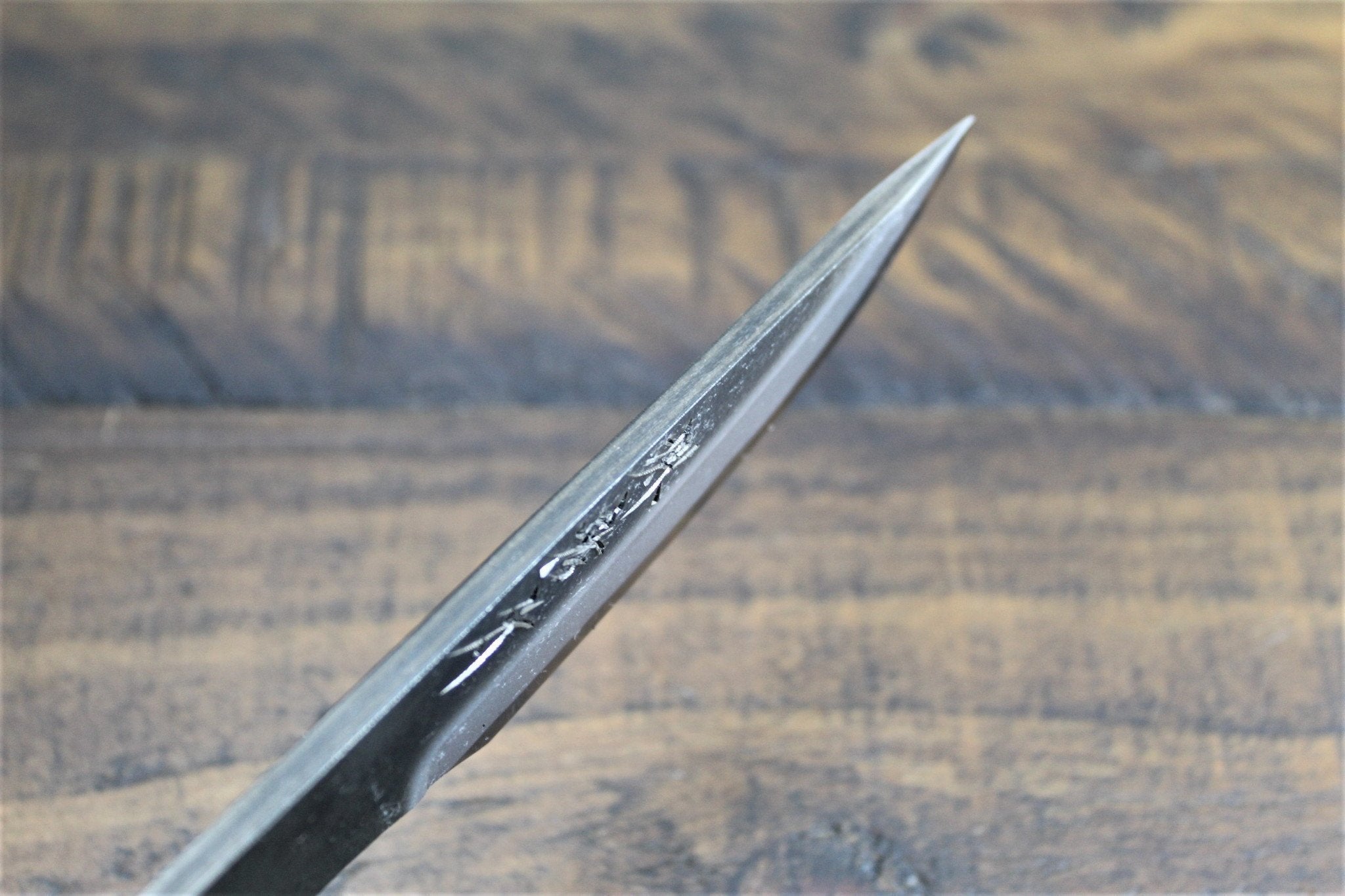 Knife - Sakai Takayuki Outdoor 80mm Knife Aoniko Blue Steel #2 With Leather Saya - Kotengu