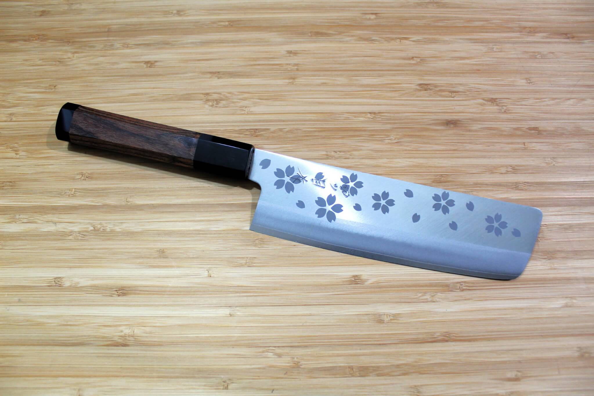 Fujita Marunoko VG-10 Cherry Blossom Nakiri with Cypress Handle 180 mm / 7.0"