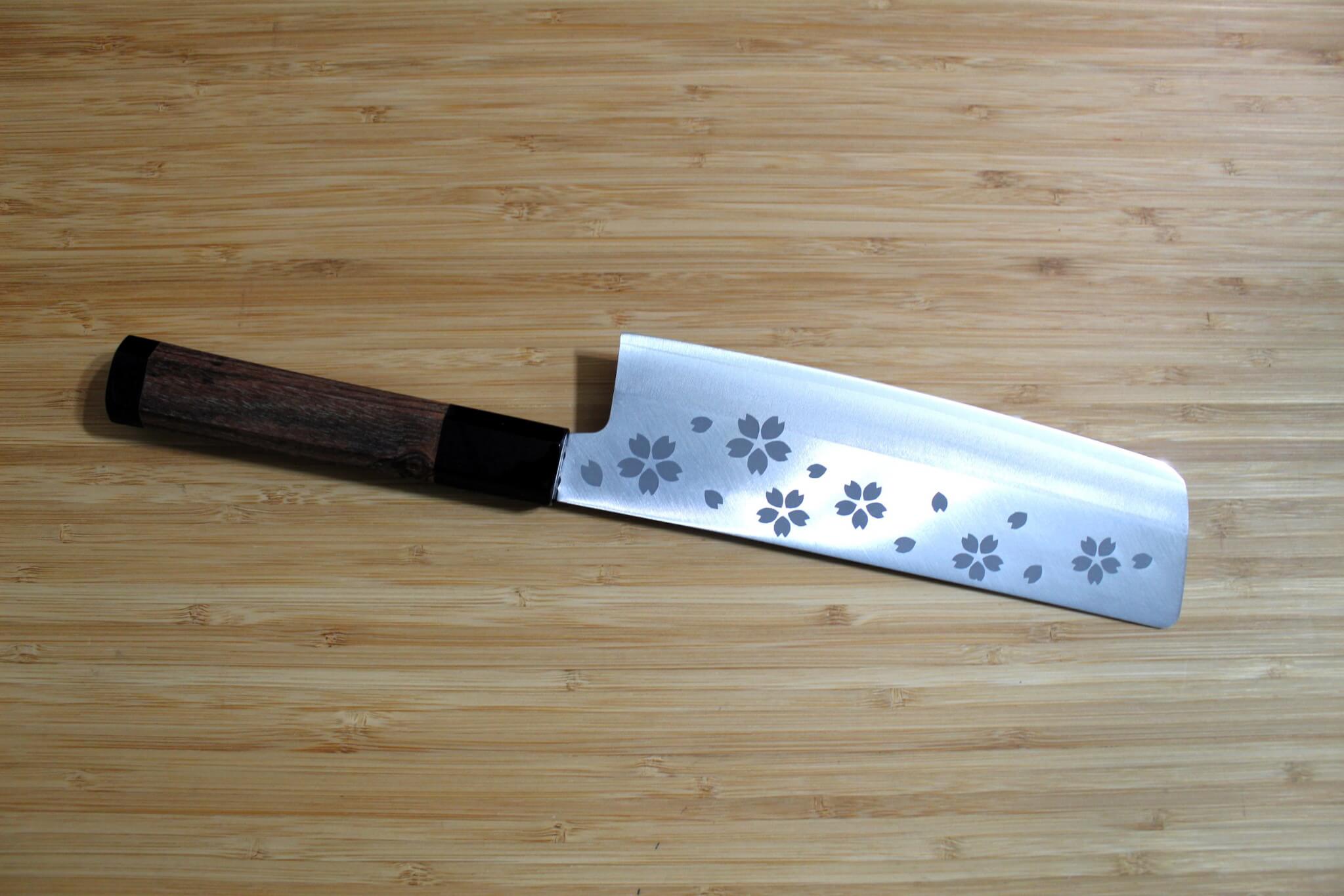 Fujita Marunoko VG-10 Cherry Blossom Nakiri with Cypress