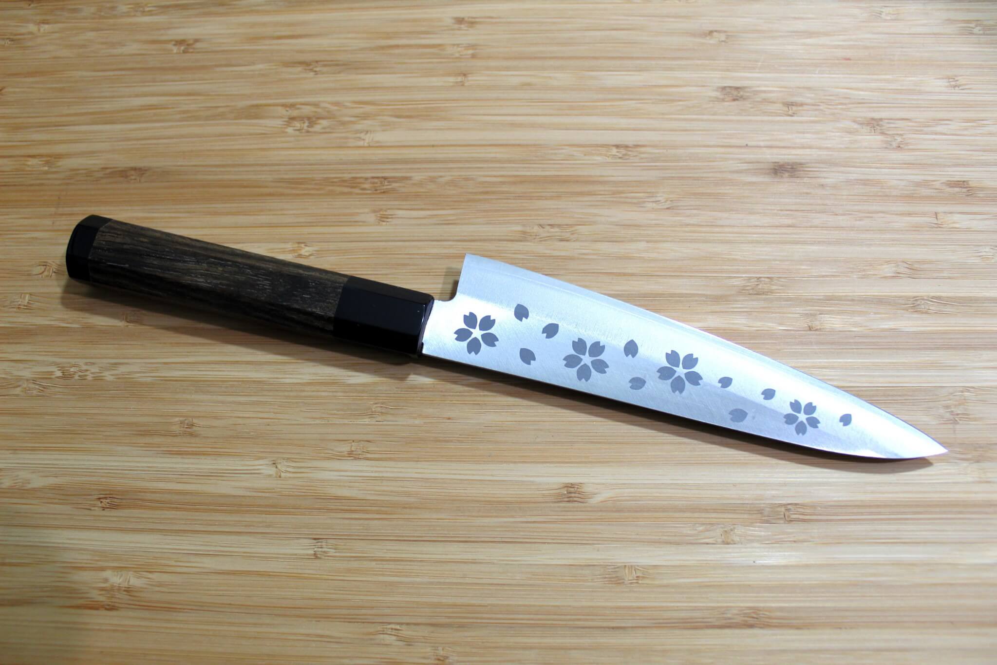 Fujita Marunoko VG 10 Cherry Blossom Petty with Cypress Handle 150mm / 5.9"