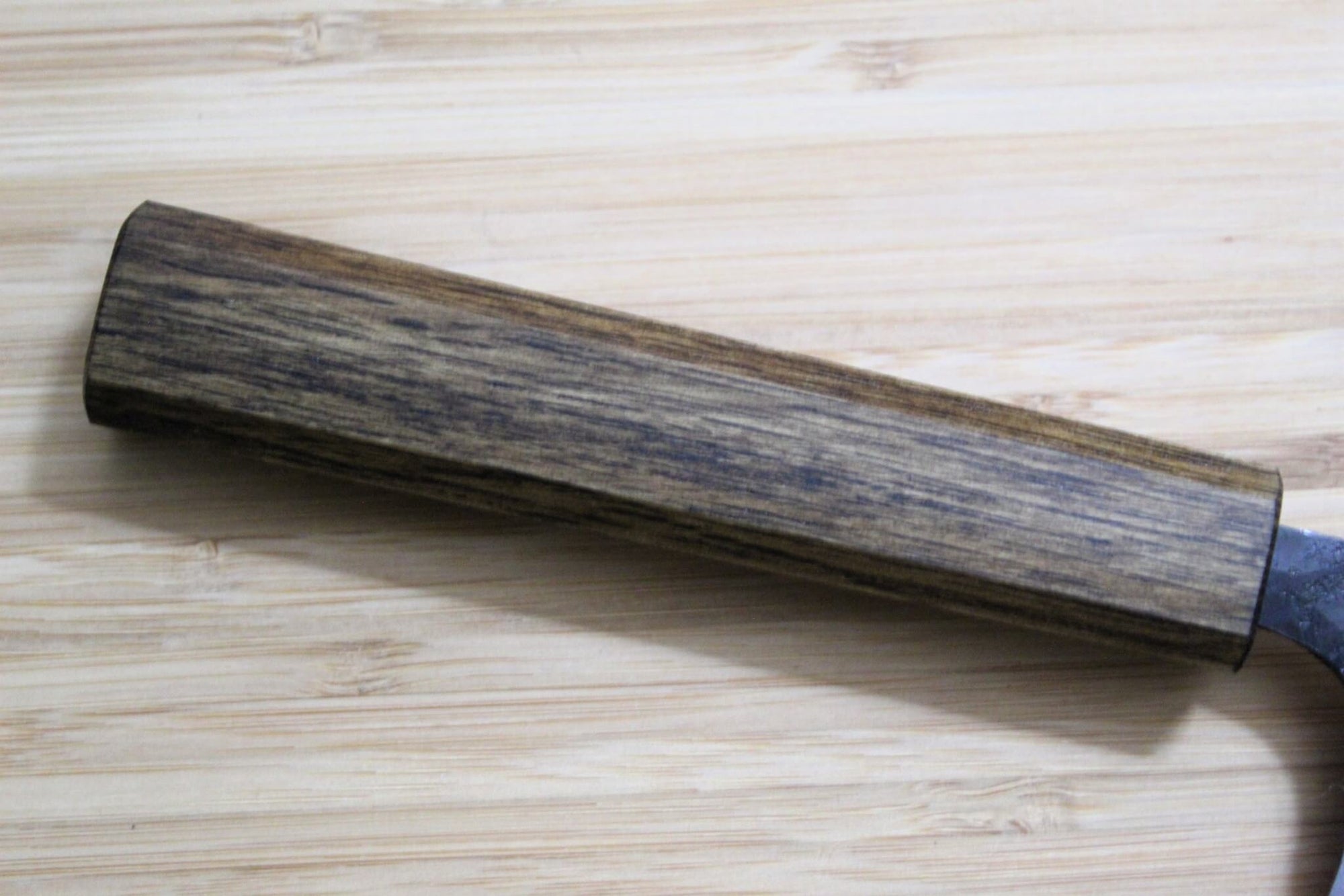 OUL Kurouchi Aoniko / Blue Steel #2 Small Nakiri Knife 120 mm / 4.7" Black Oak Handle