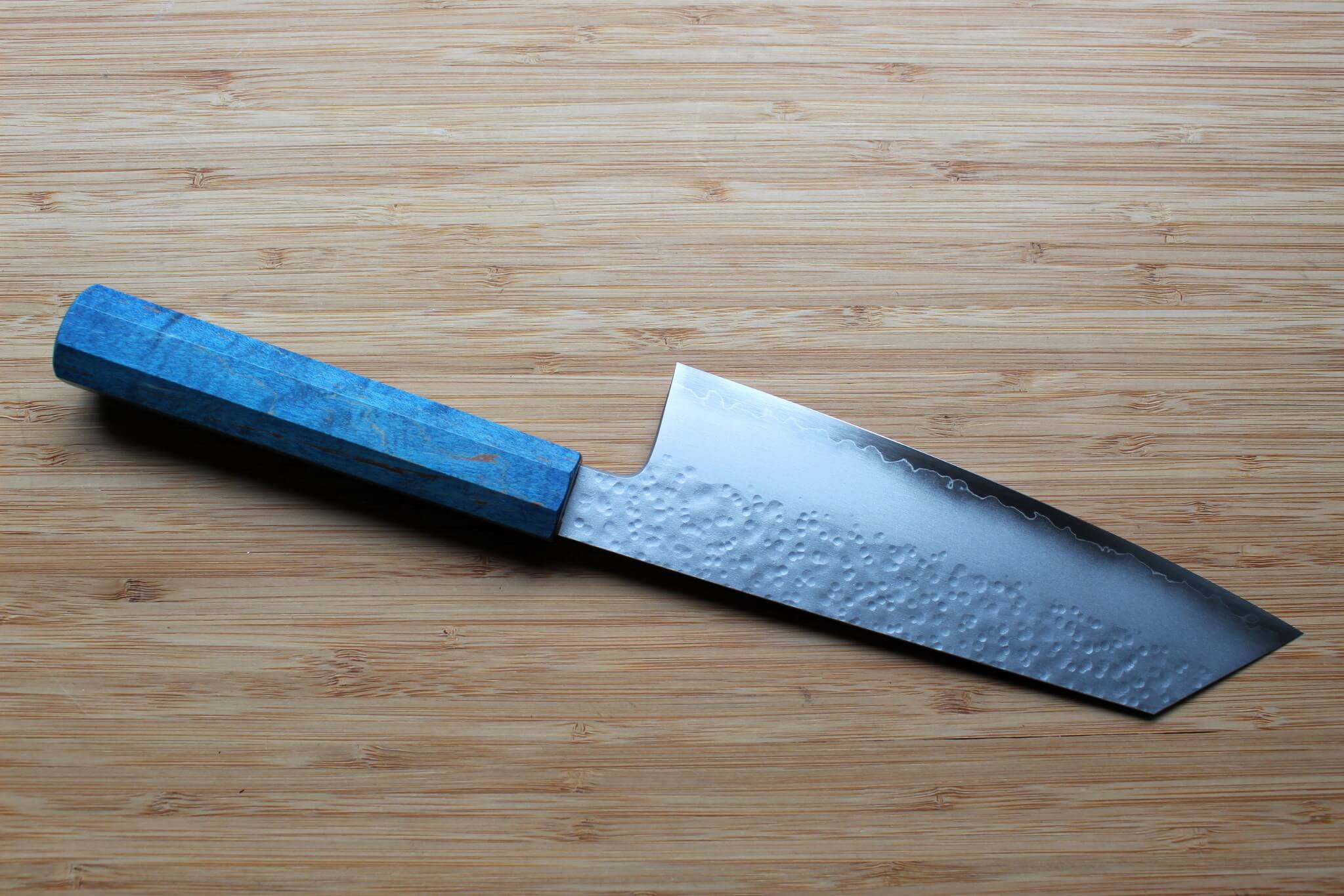 Hado Shiosai SG2 Powdered Stainless 135mm Small Bunka -  Stabilized Wood Handle