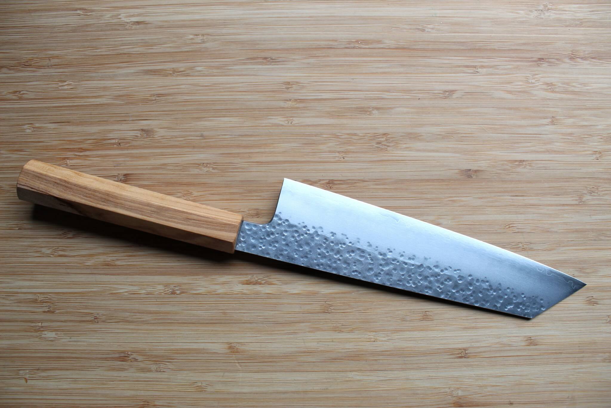 Hado Shiosai SG2 Powdered Stainless 210mm Kengata Gyuto  - Oak Wood Handle