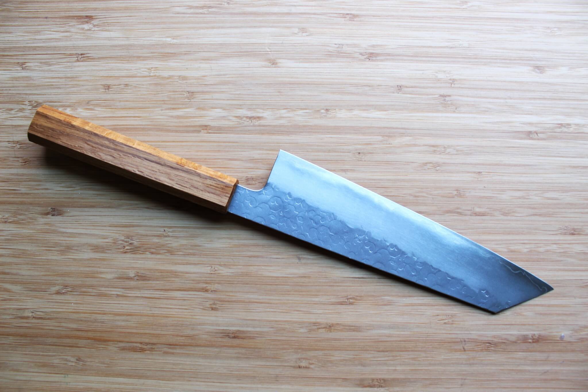 Hado Shiosai SG2 Powdered Stainless 210mm Kengata Gyuto  - Oak Wood Handle