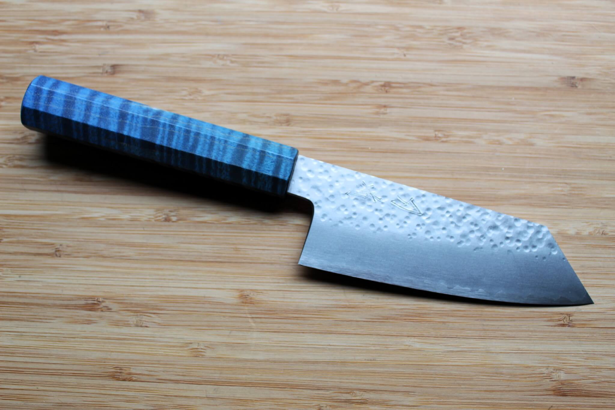 Hado Shiosai SG2 Powdered Stainless 135mm Small Bunka -  Stabilized Wood Handle