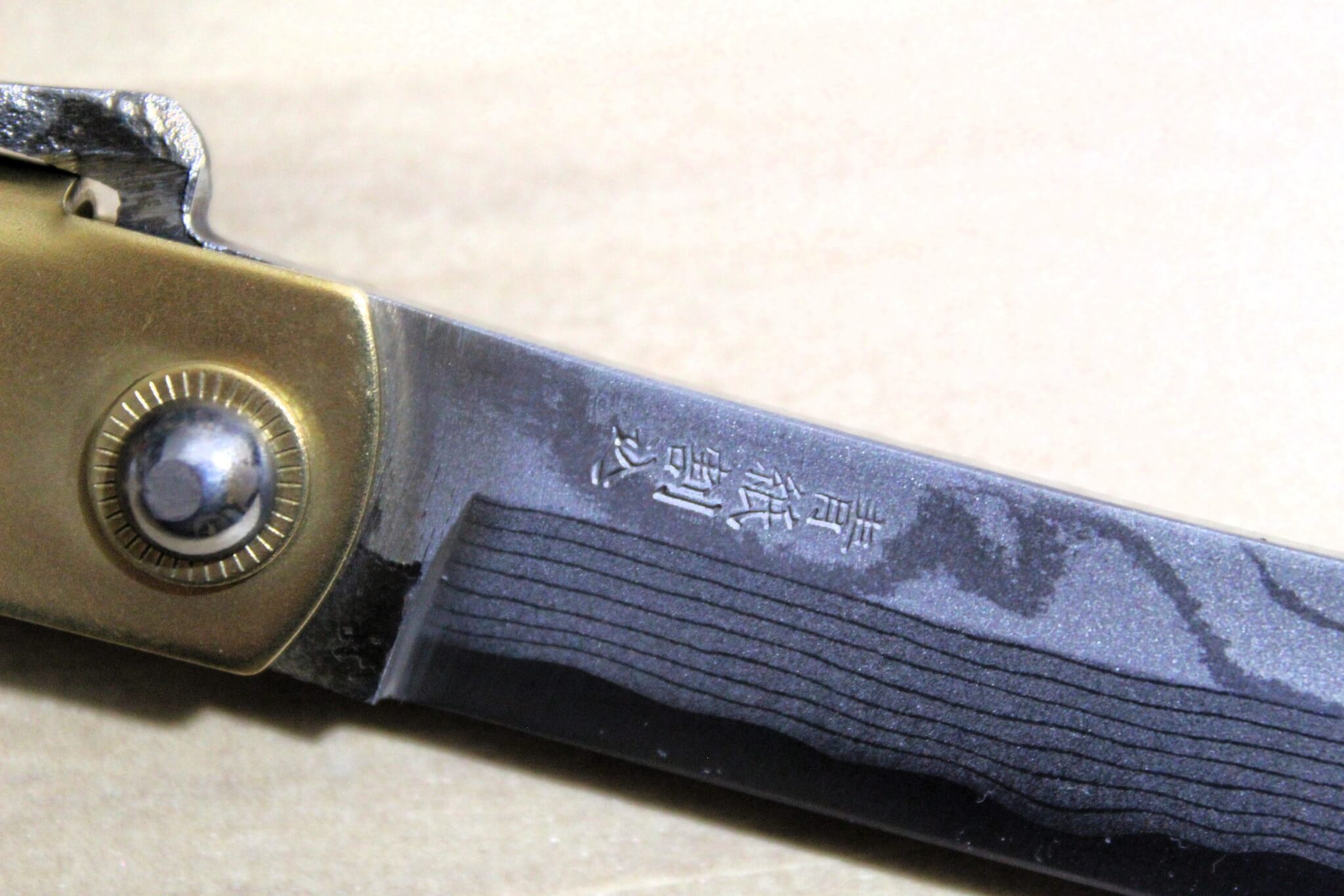 hikoページ Higonokami Damascus Aoniko (Blue Steel #2) Tiger and Bamboo