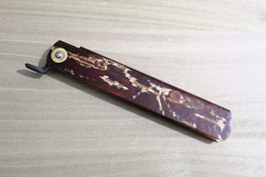 Higonokami Kabazaiku Sakura Cherry Bark Aoniko (Blue Steel #2) Folding Pocket Knife