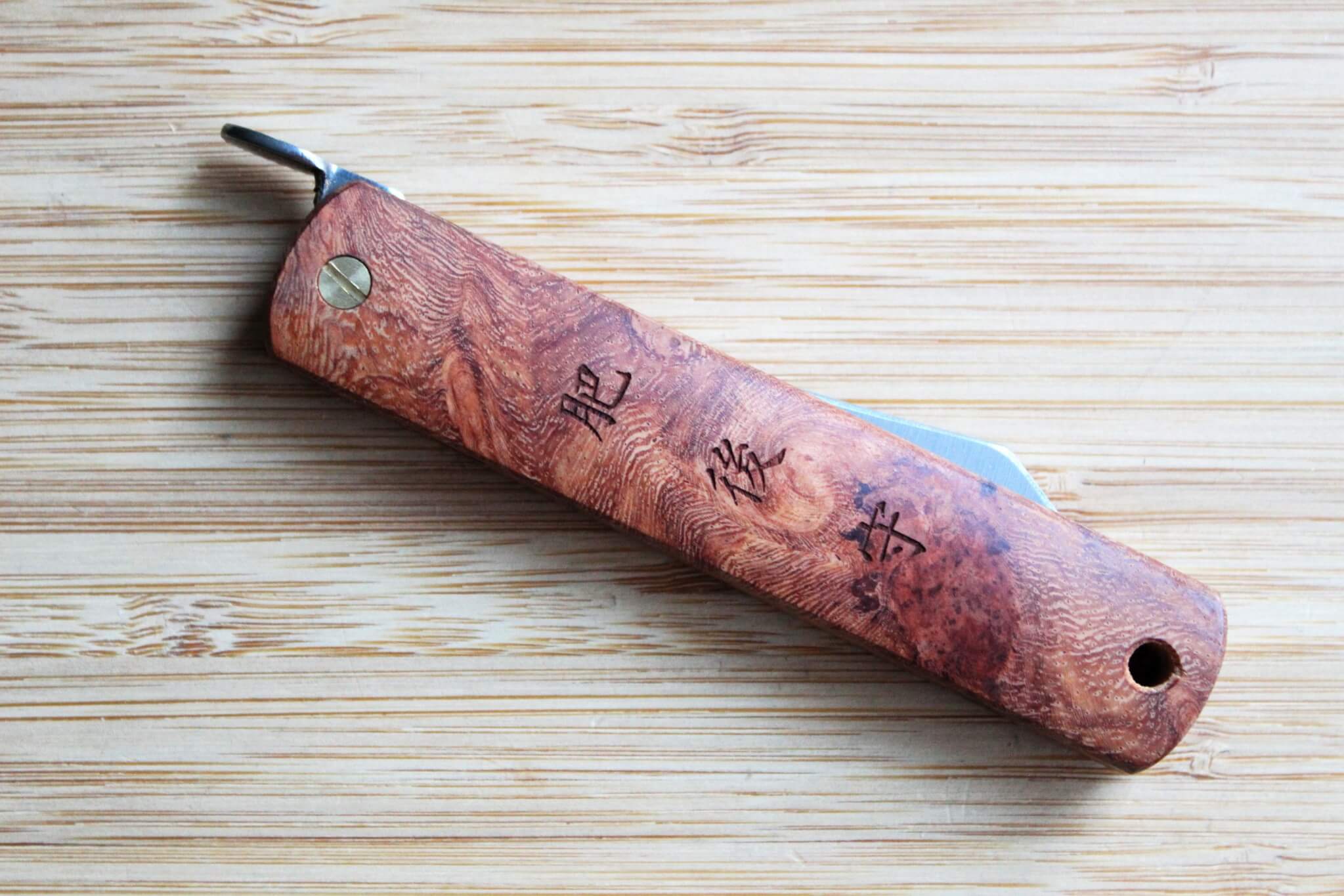 Higonokami Karin Quince Wood Handle VG-10 Japanese Folding Pocket Knife