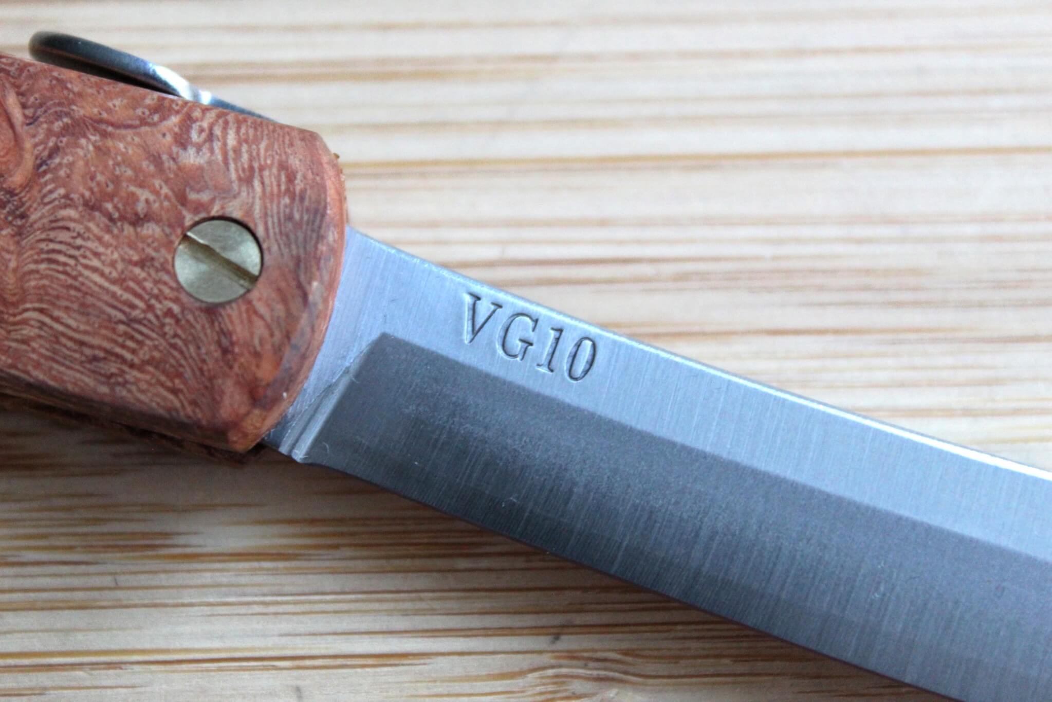 Higonokami Karin Quince Wood Handle VG-10 Japanese Folding Pocket Knife