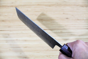 Hounen Kihan Oborozuki Ginsan Nashiji Nakiri Knife 165 mm / 6.5" with Magnolia Handle