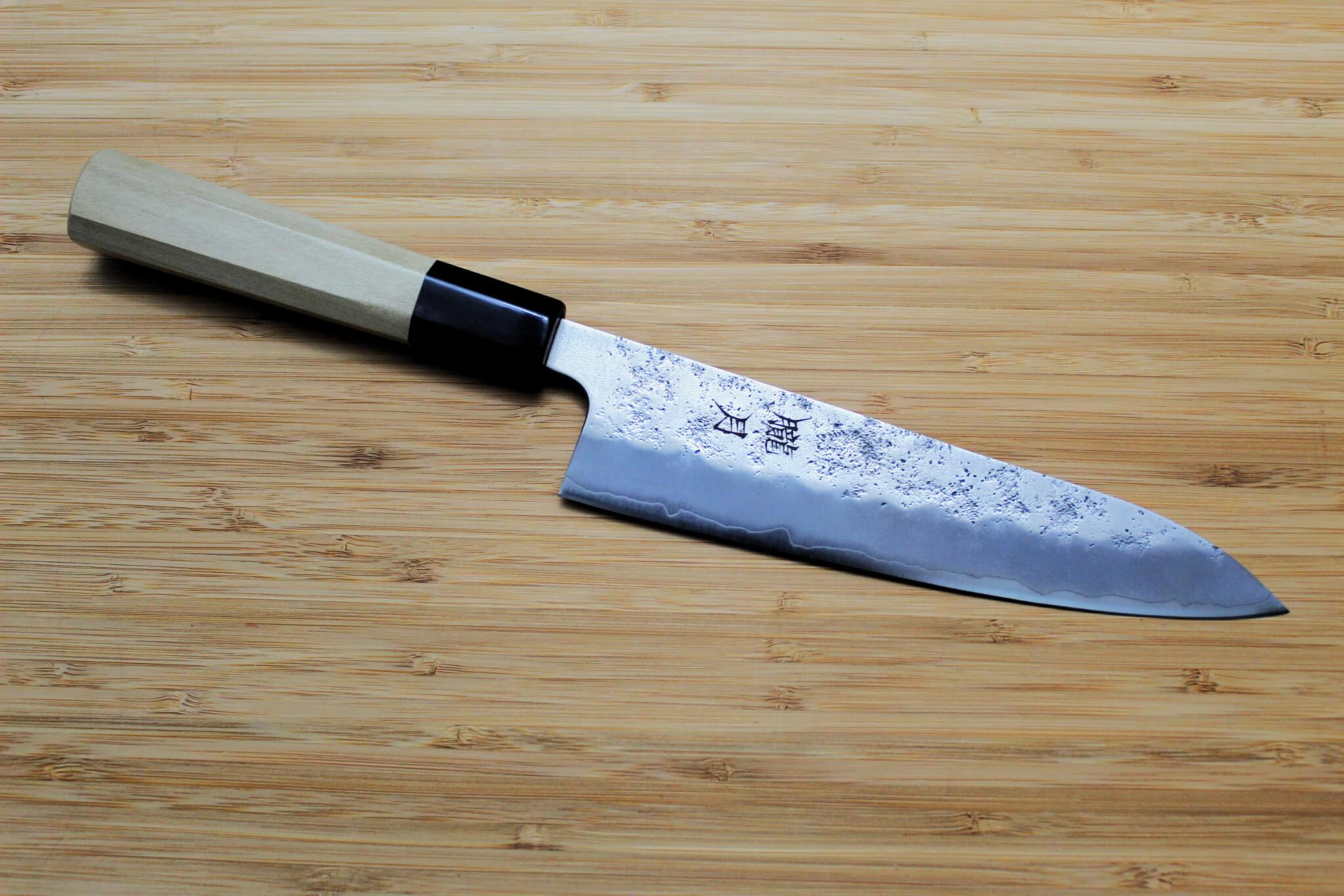 Hounen Kihan Oborozuki Ginsan Nashiji Gyuto Knife 180 mm / 7.1" with Magnolia Handle