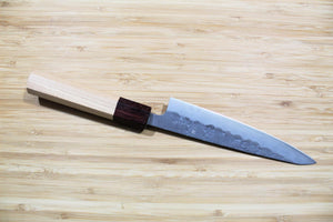 Hounen Kihan Oborozuki Ginsan Nashiji Petty Knife 150 mm / 5.9" with Magnolia Handle