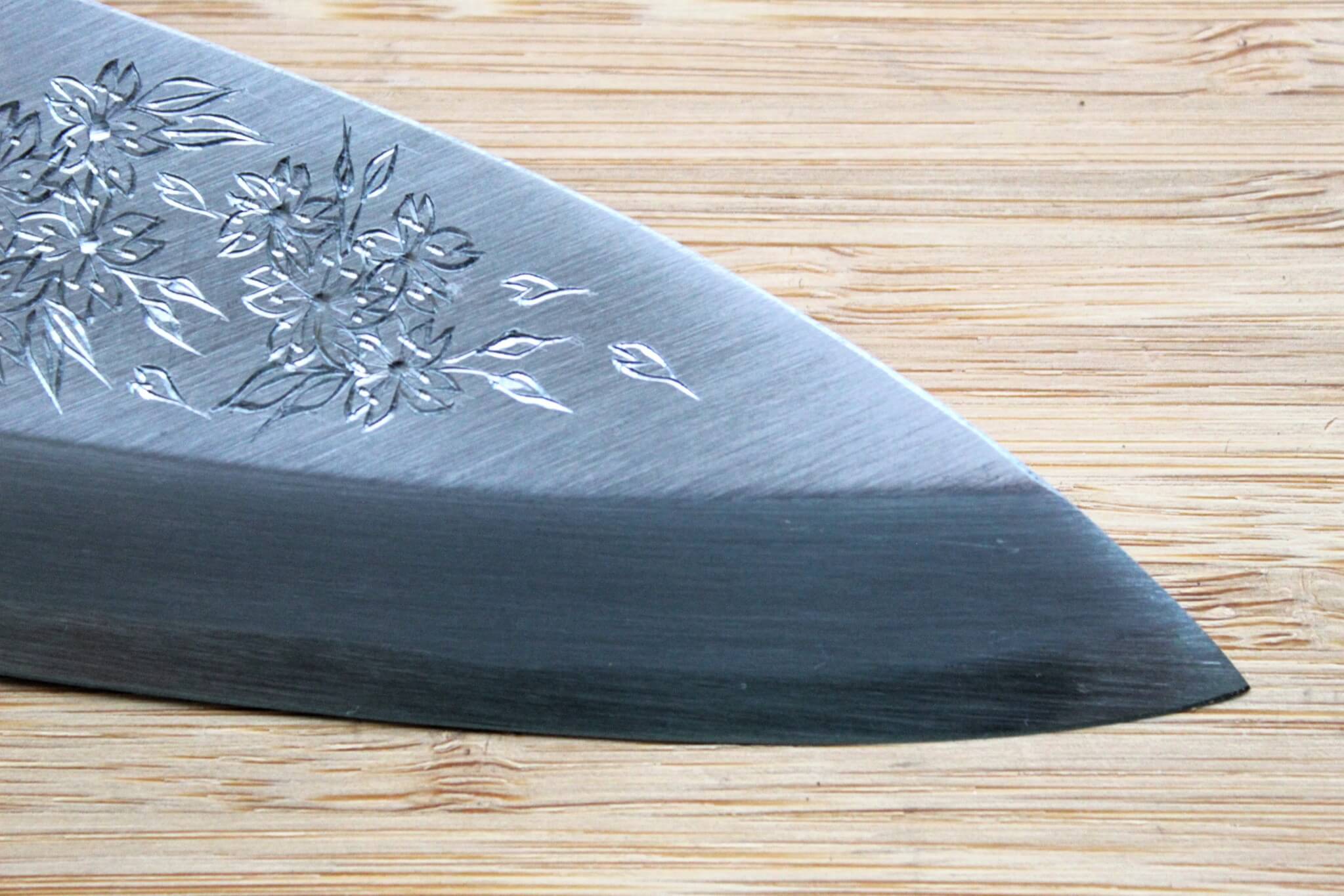 Sakai Takayuki Custom Sakura Decorative Deba Knife White Steel 180mm (7.0")