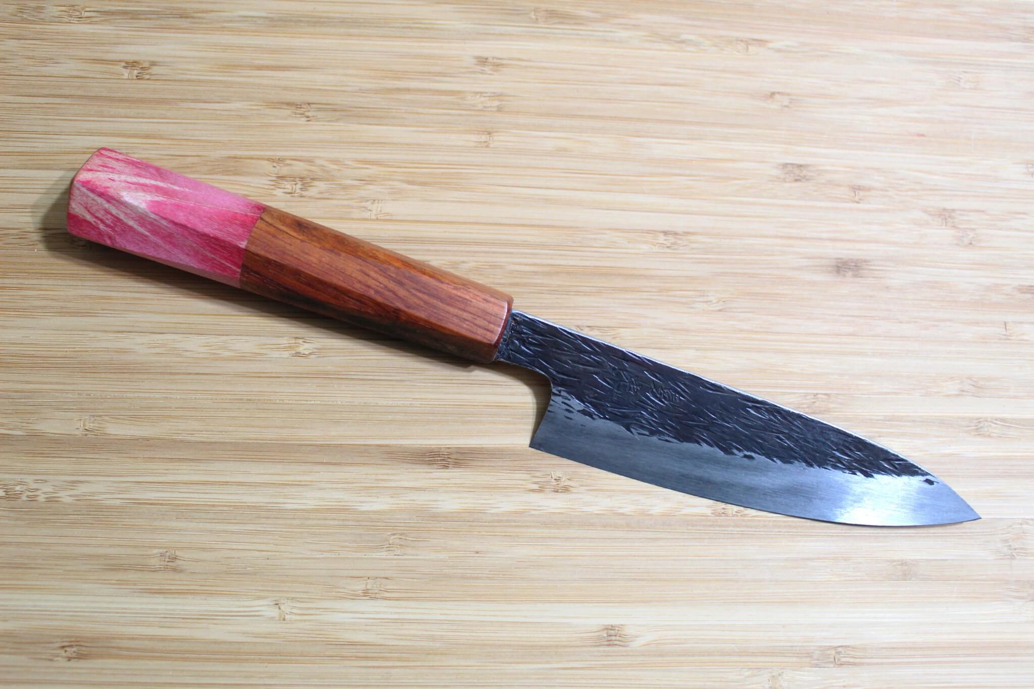 Isamitsu Shirogami #1 / White Steel #1 Petty 120 mm / 4.7" Brown Two Tone Maple Handle