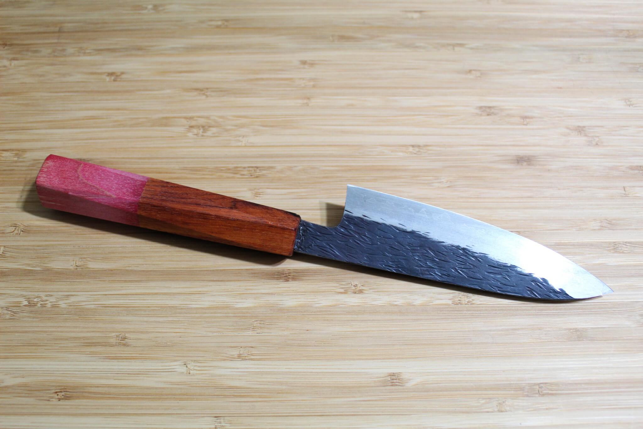 Isamitsu Shirogami #1 / White Steel #1 Petty 120 mm / 4.7" Brown Two Tone Maple Handle