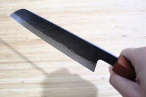 Isamitsu Shirogami #1 / White Steel #1 Santoku 180 mm / 7.0" Red Two Tone Maple Handle