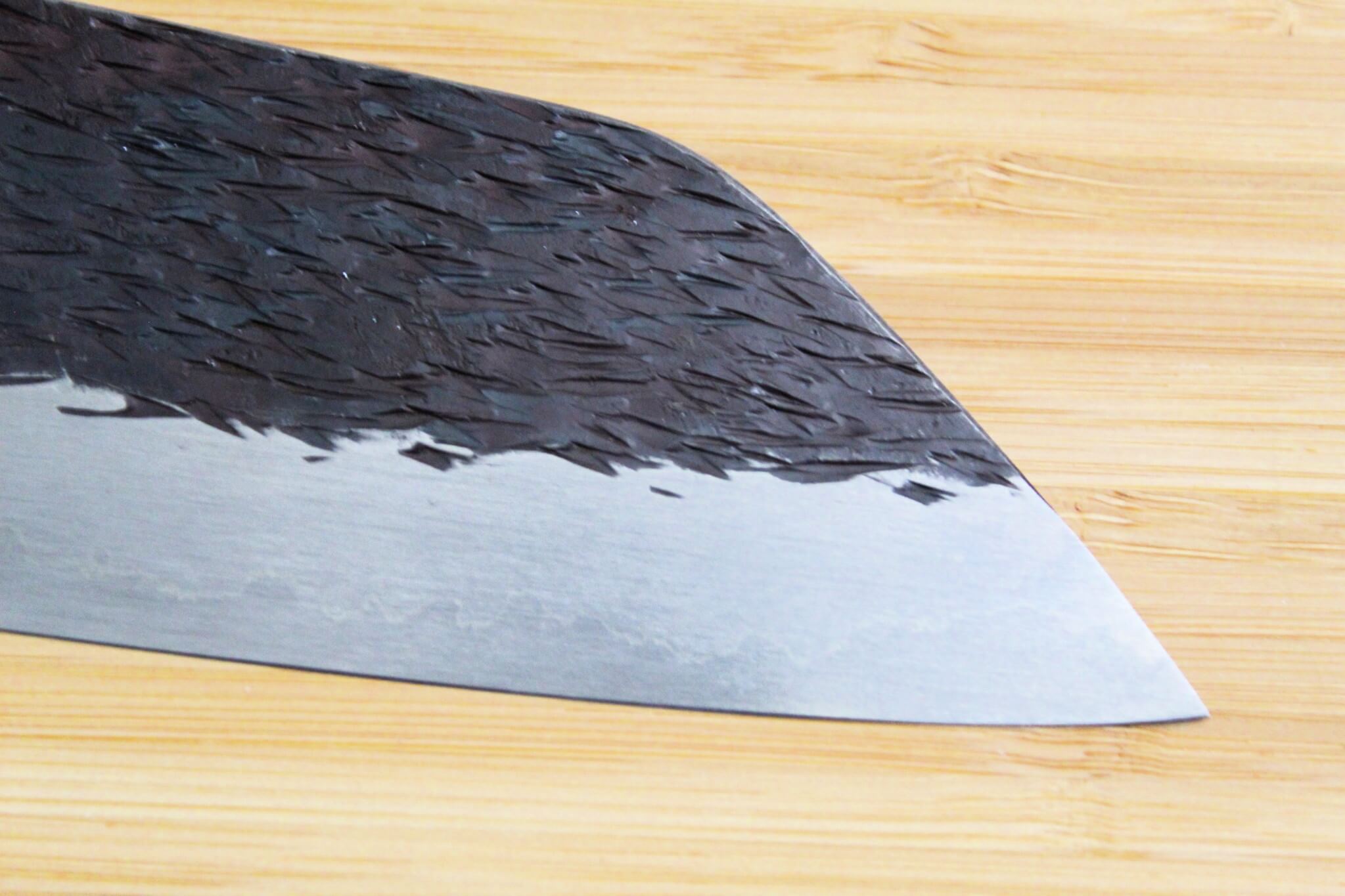 Isamitsu Shirogami #1 / White Steel #1 Santoku 180 mm / 7.0" Red Two Tone Maple Handle