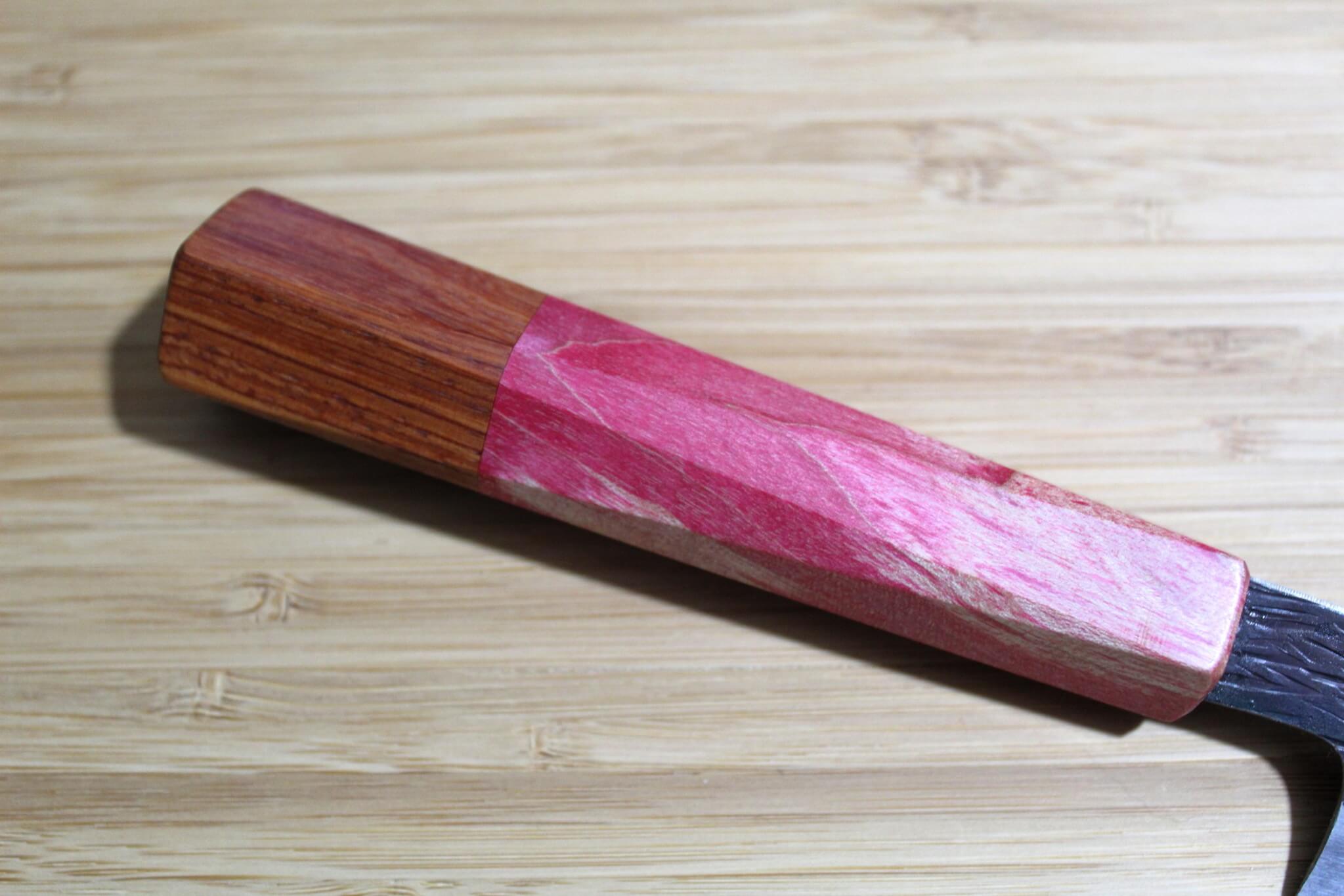 Isamitsu Shirogami #1 / White Steel #1 Kiritsuke 135 mm / 5.3" Red Two Tone Maple Handle